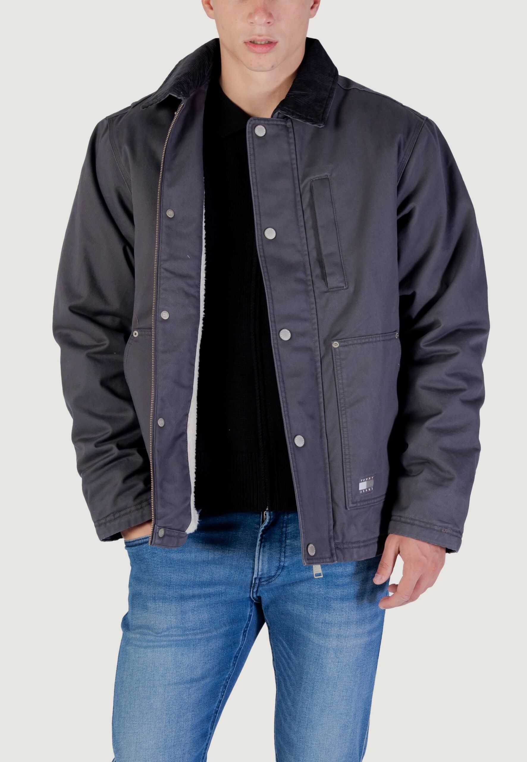 Tommy Hilfiger TJM Men's Dark Grey Twill Chore Jacket