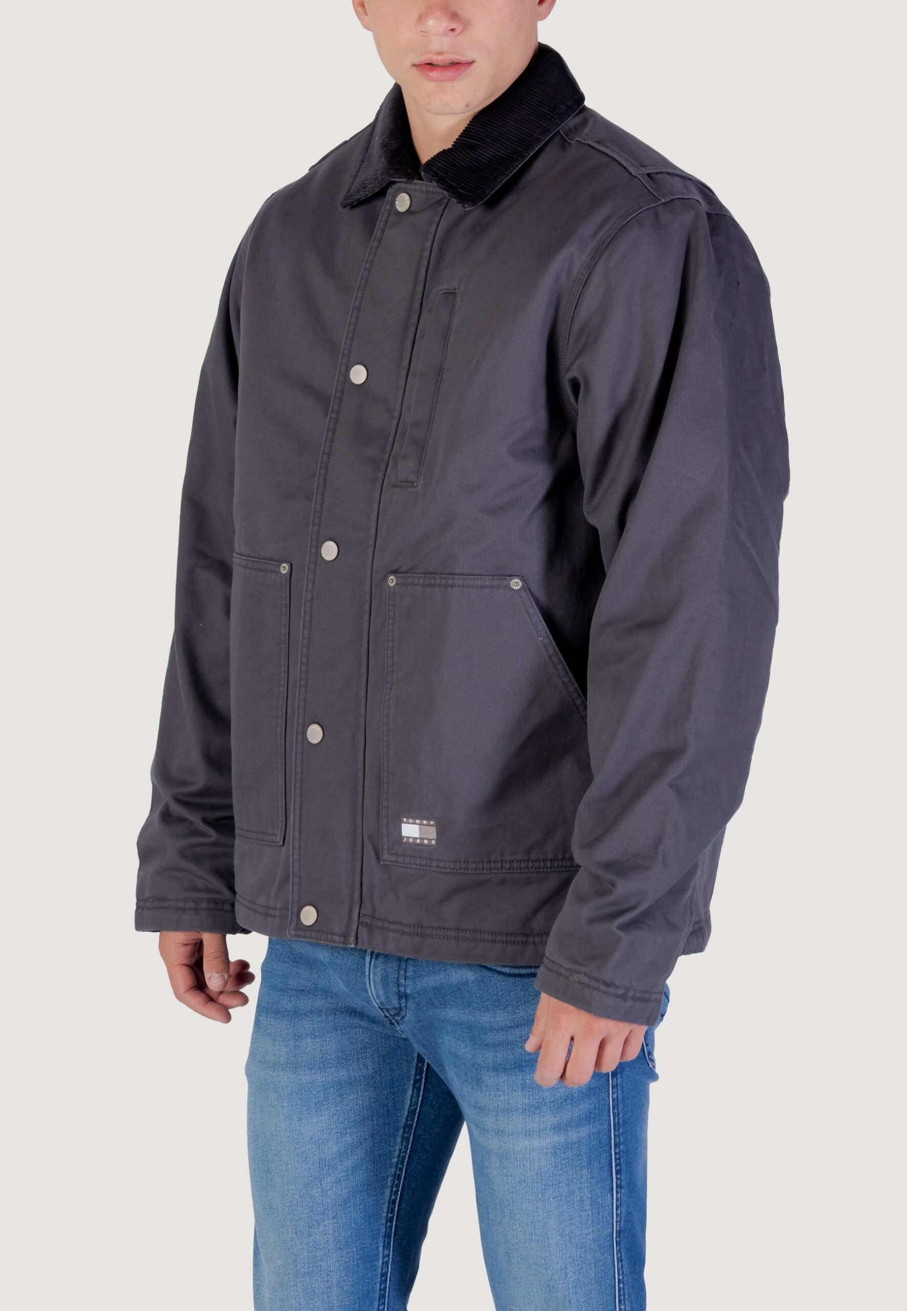 Tommy Hilfiger TJM Men's Dark Grey Twill Chore Jacket