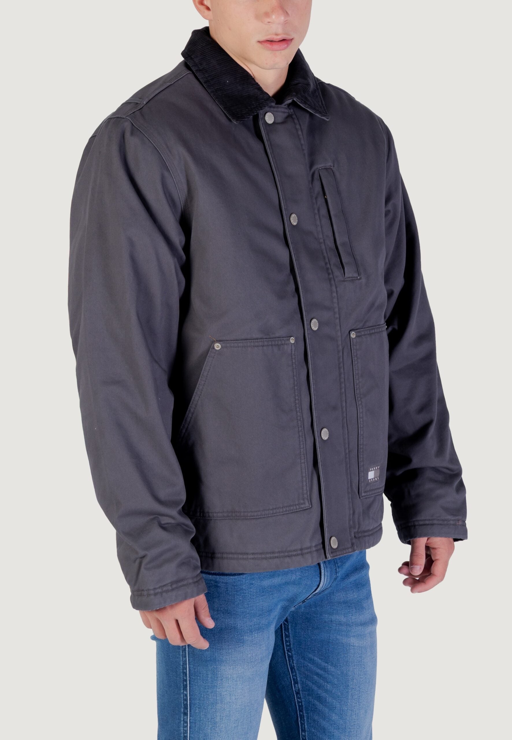Tommy Hilfiger TJM Men's Dark Grey Twill Chore Jacket