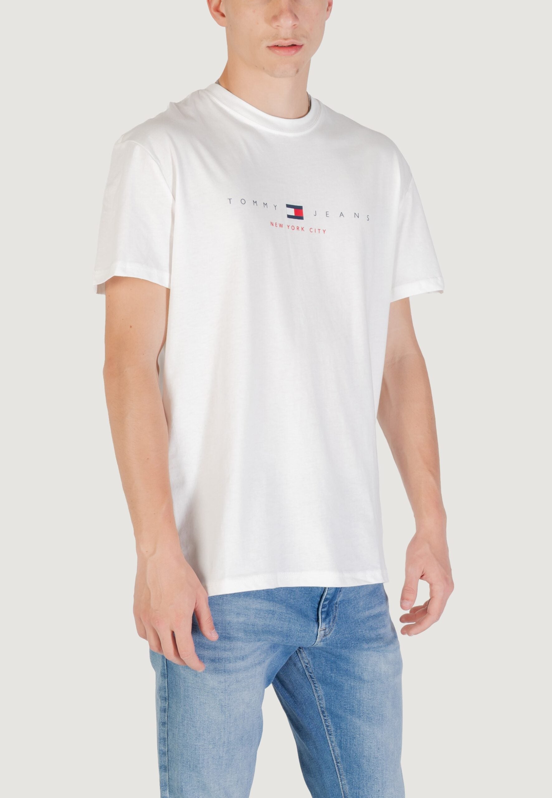 Tommy Hilfiger jeans TJM Regular Fit Cream T-Shirt - Linear Flag Logo