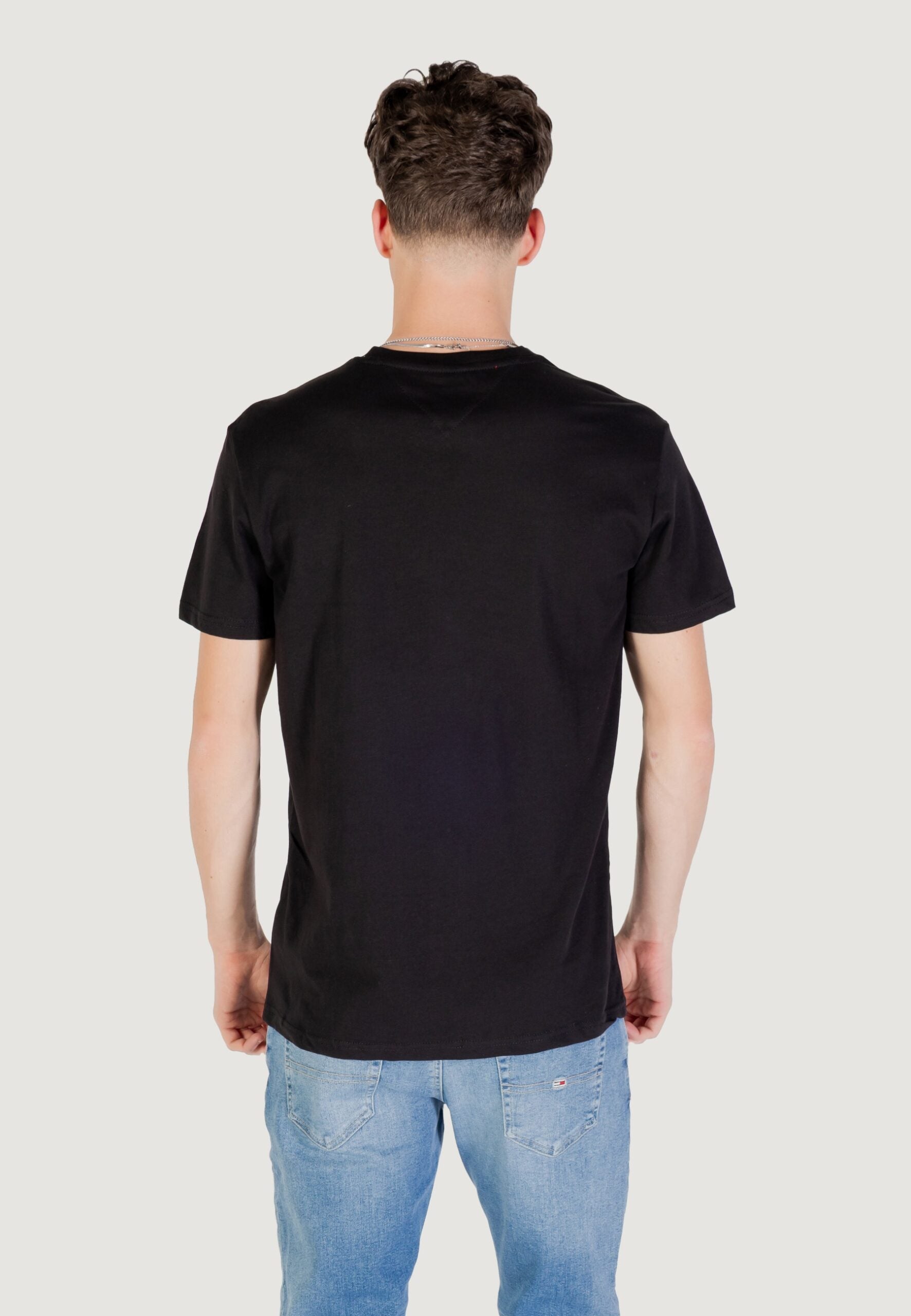Tommy Hilfiger TJM Slim Fit Black T-Shirt - Pop Color Flag Logo