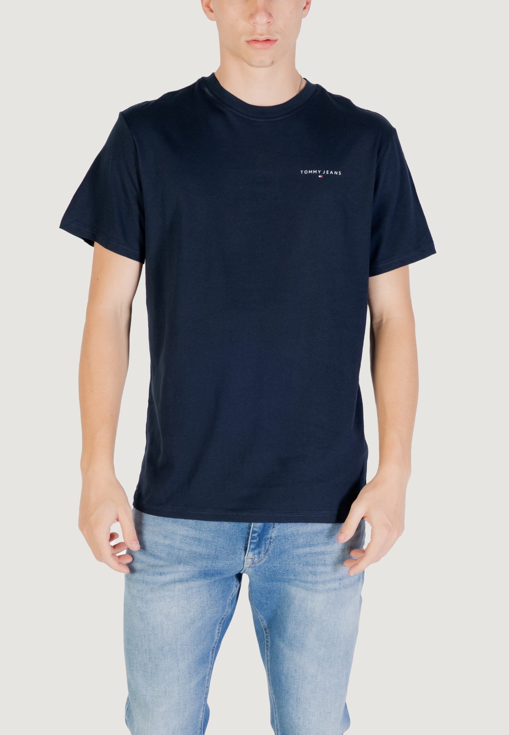 Tommy Hilfiger TJM Slim Fit Dark Blue T-Shirt - Linear Chest Logo