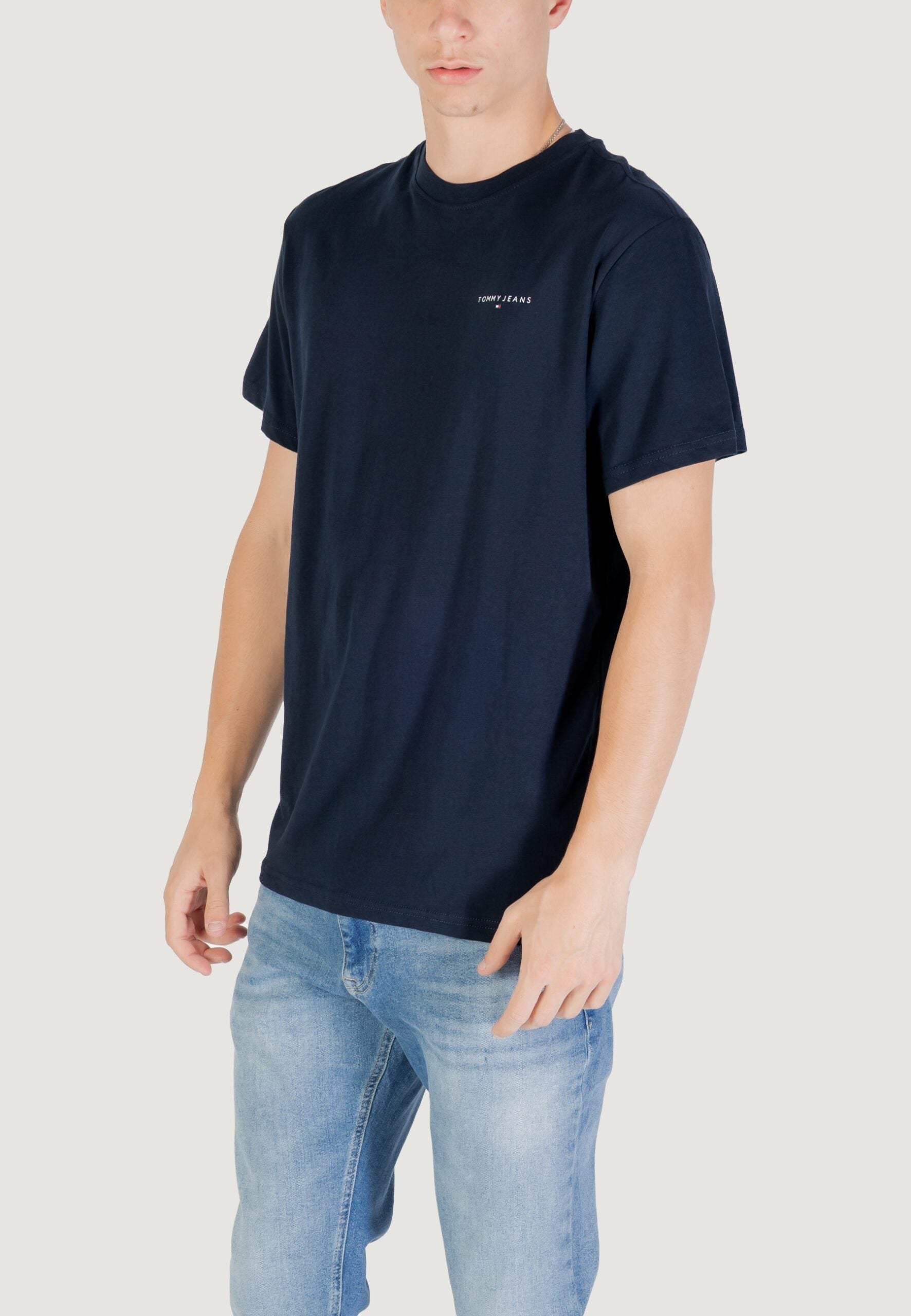 Tommy Hilfiger TJM Slim Fit Dark Blue T-Shirt - Linear Chest Logo