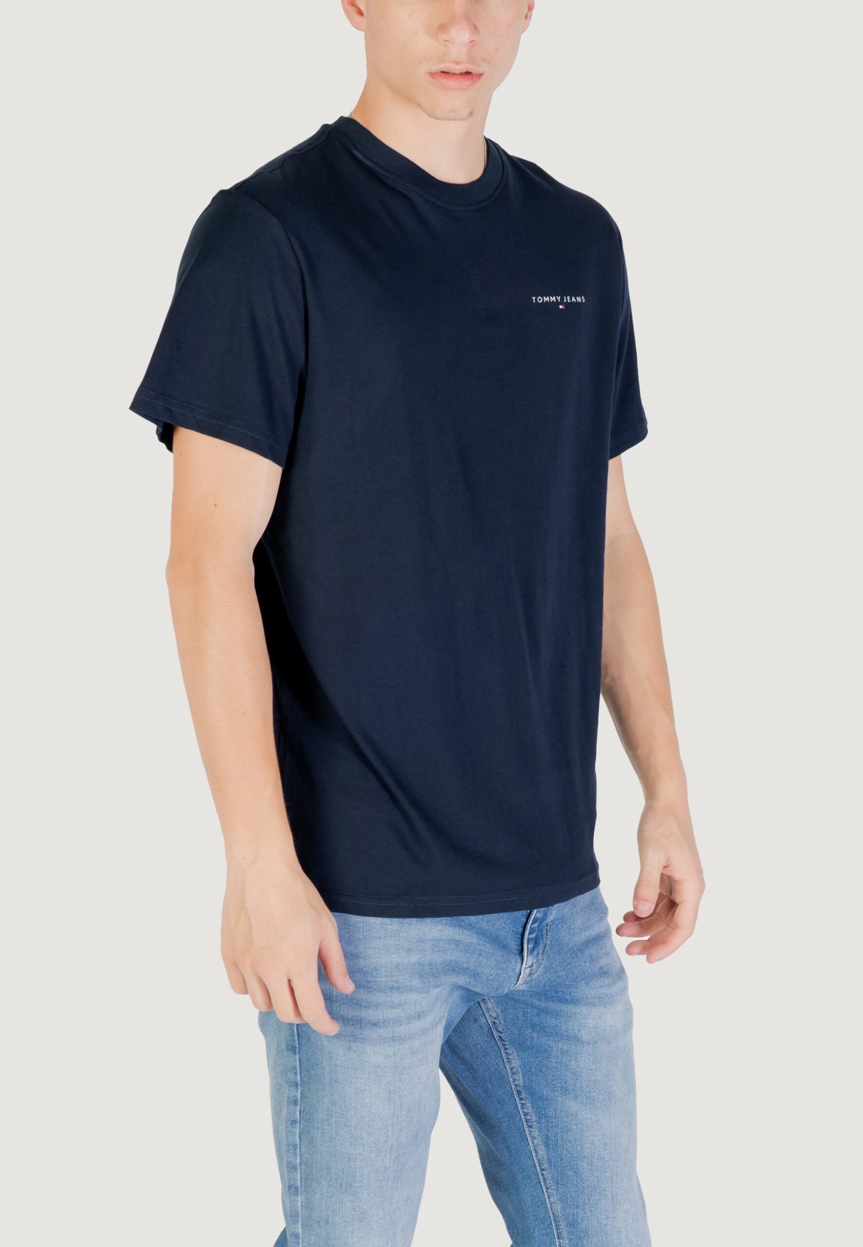 Tommy Hilfiger TJM Slim Fit Dark Blue T-Shirt - Linear Chest Logo