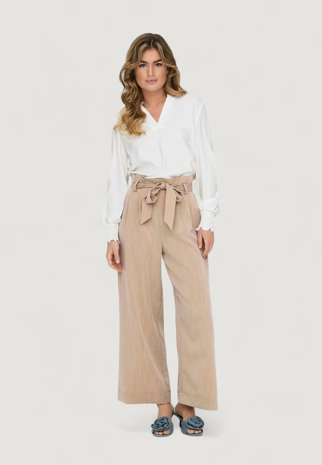 High waist trousers Only Onlmarsa Solid Paperbag Wvn Noos