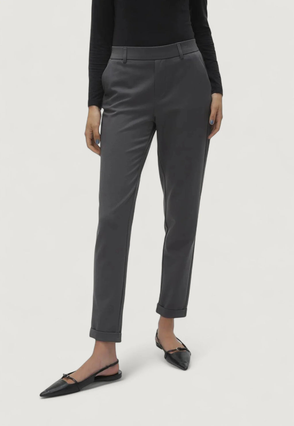 Vero Moda regular trousers VMMAYA MW LOOSE SOLID PANT NOOS