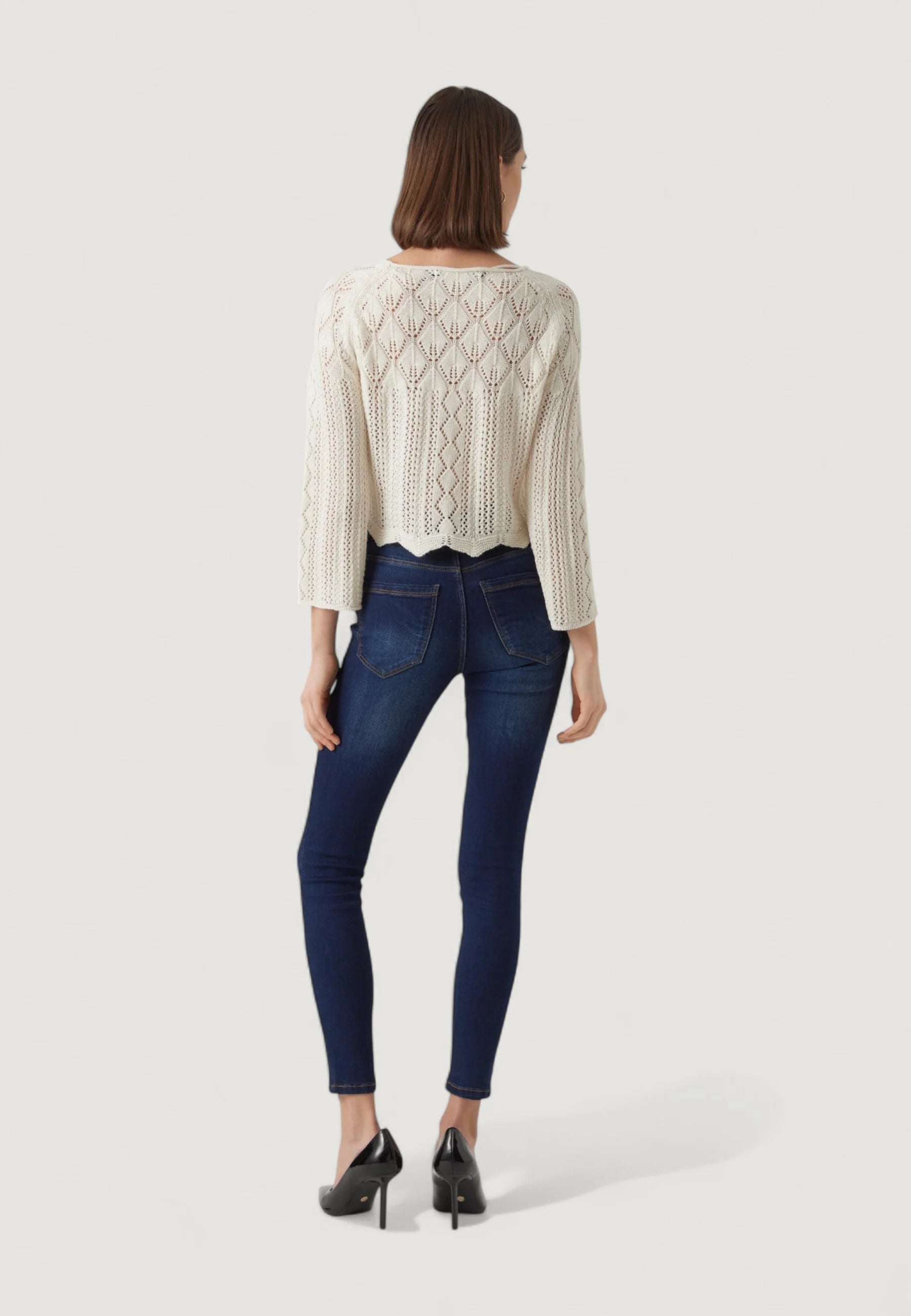 Vero Moda VMGINGER 3/4 BOATNECK PULLOVER GA NOOS