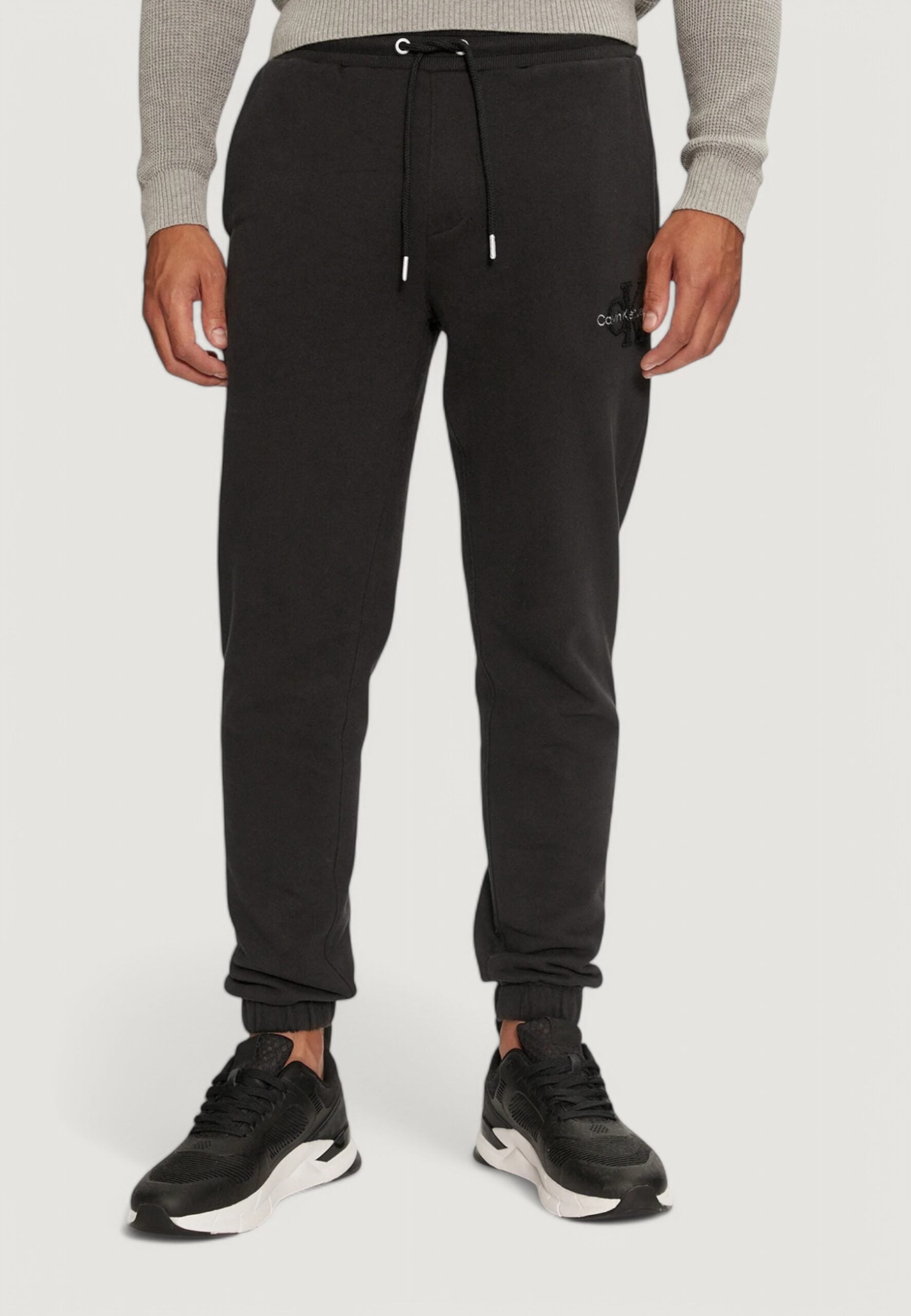 カルバン・クライン ジーンズ シェニール モノロゴ スウェットパンツ - ブラック