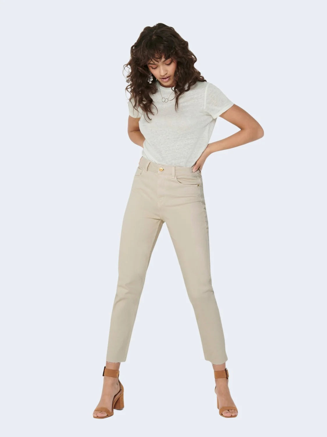 Mom jeans Only EMILY HW LIFE RAW CRPANK
