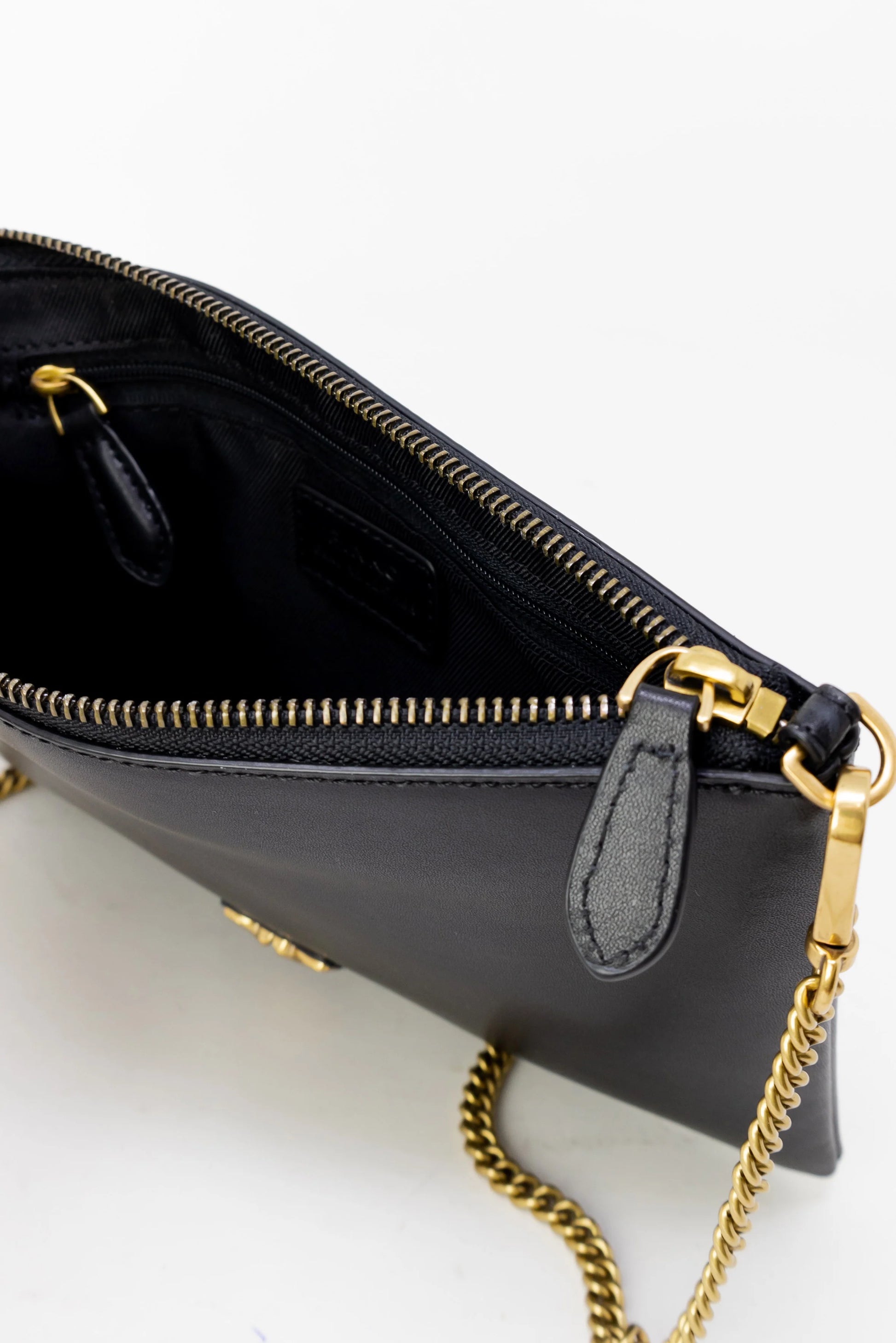 Pinko Flat Classic Calfskin Silk Clutch