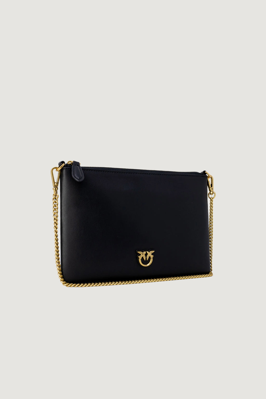 Pinko Flat Classic Calfskin Silk Clutch