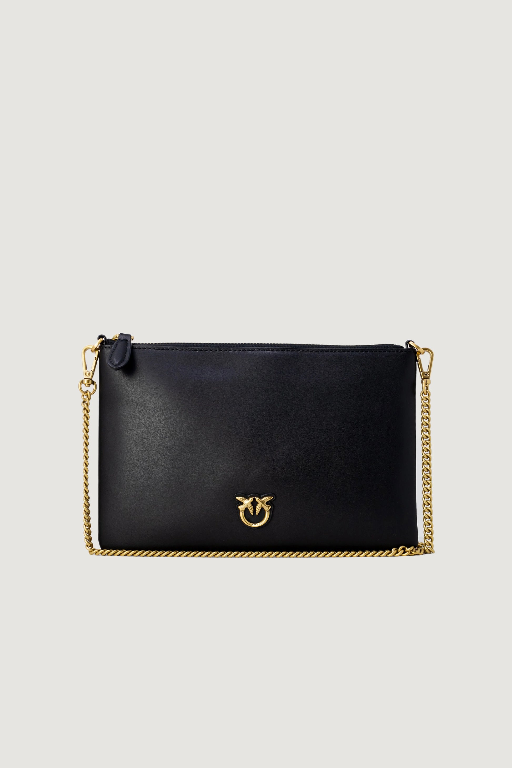 Pinko Flat Classic Calfskin Silk Clutch