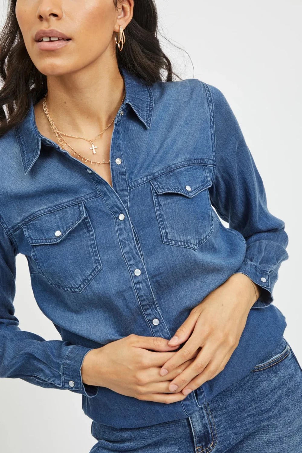 Long sleeves shirts Vila Clothes VIBISTA DENIM SHIRT