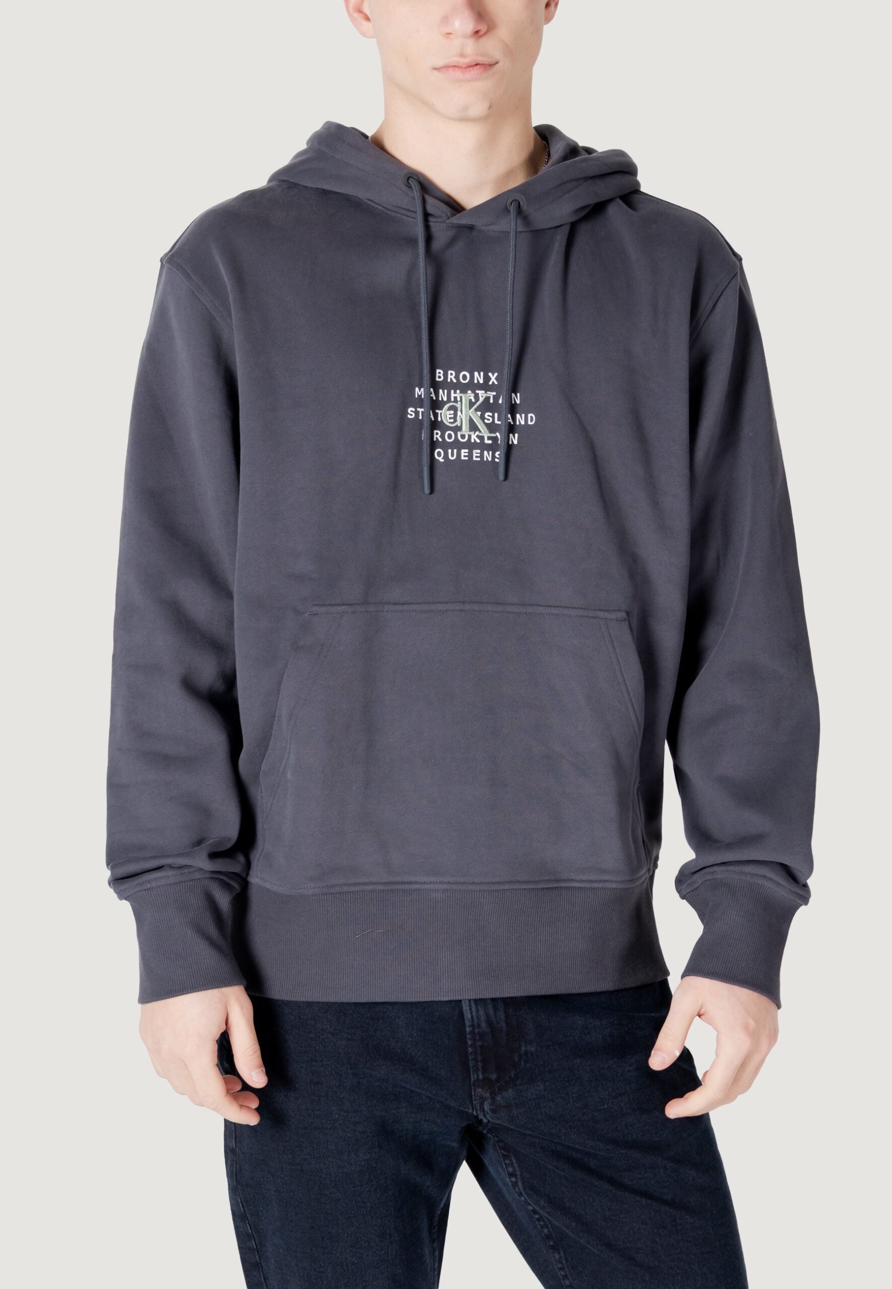 Calvin Klein Jeans NYC Stamp Graphic Hoodie - Charcoal