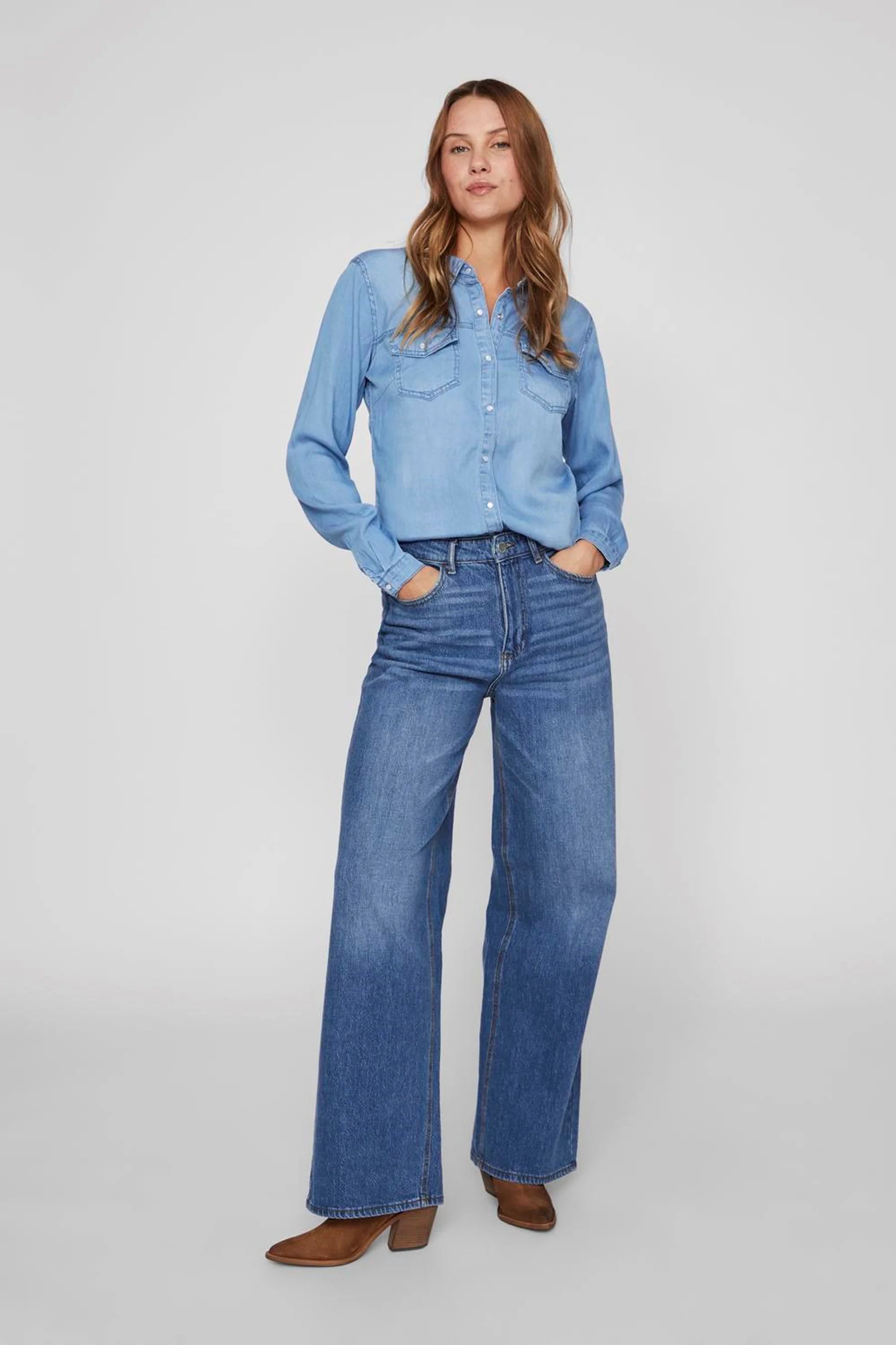 Vila Clothes VIBISTA DENIM SHIRT Long Sleeve Shirt