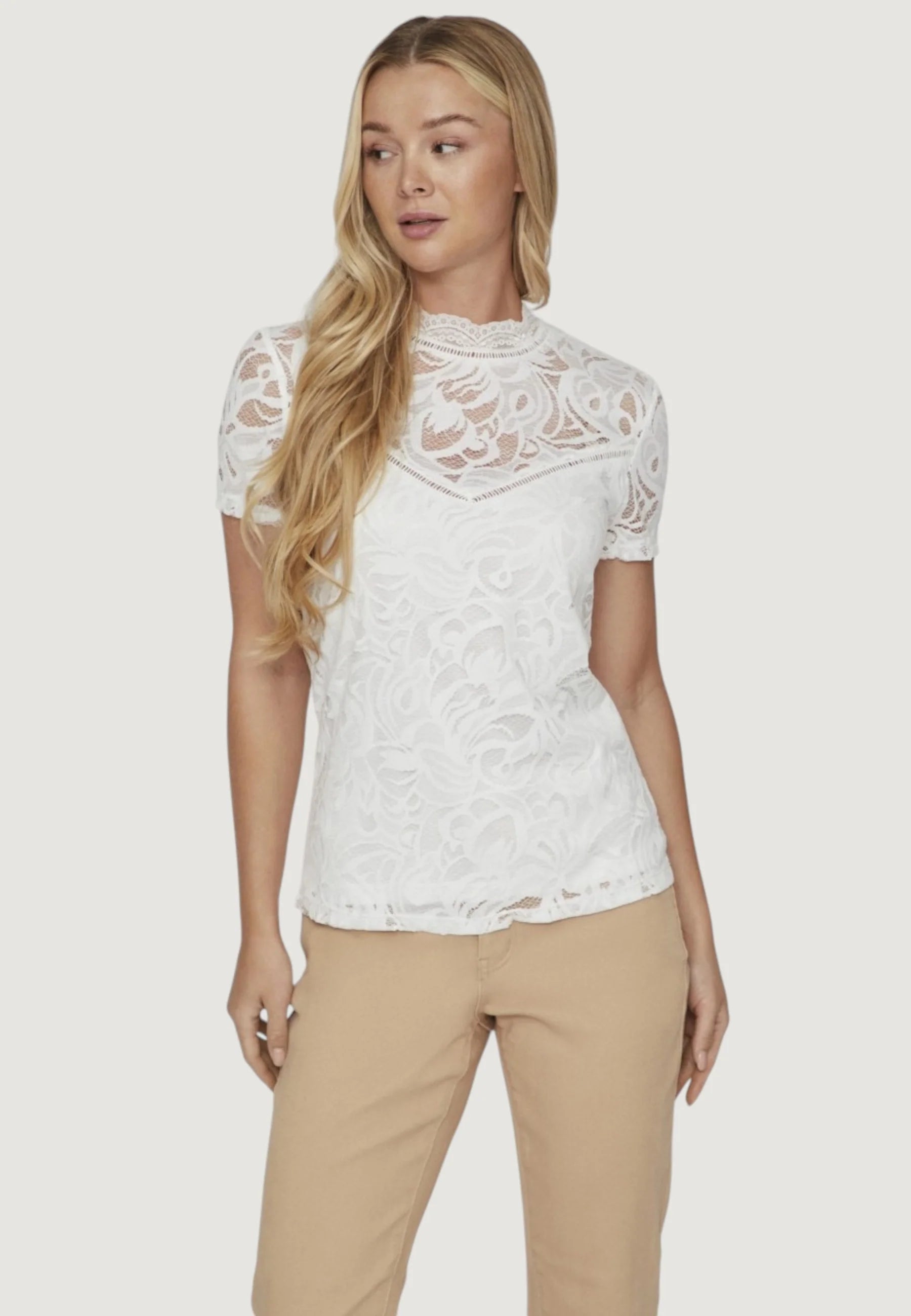 Vila Clothes VISTASIA S/S LACE t-shirt