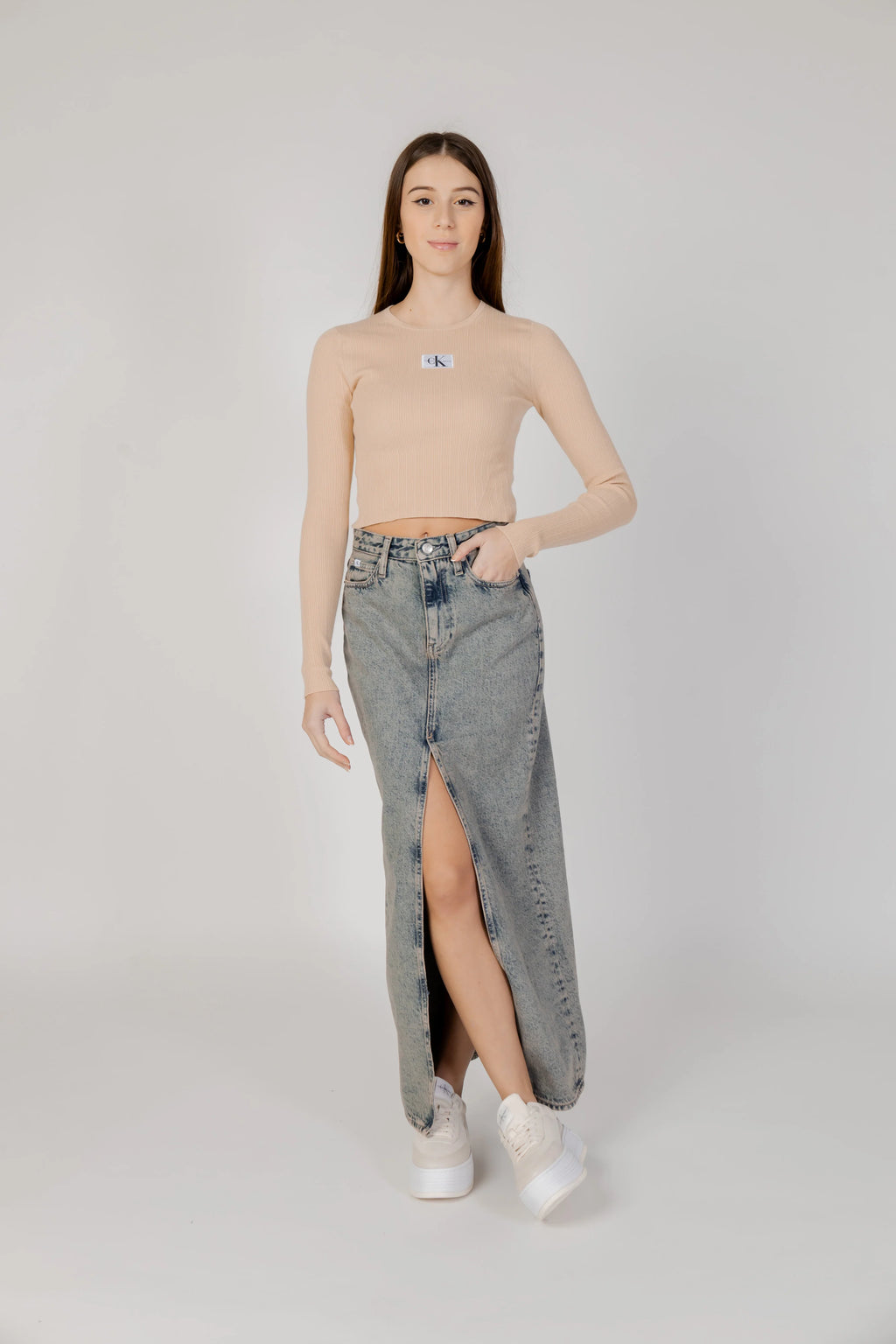 Calvin Klein Jeans FRONT SPLIT MAXI long skirt