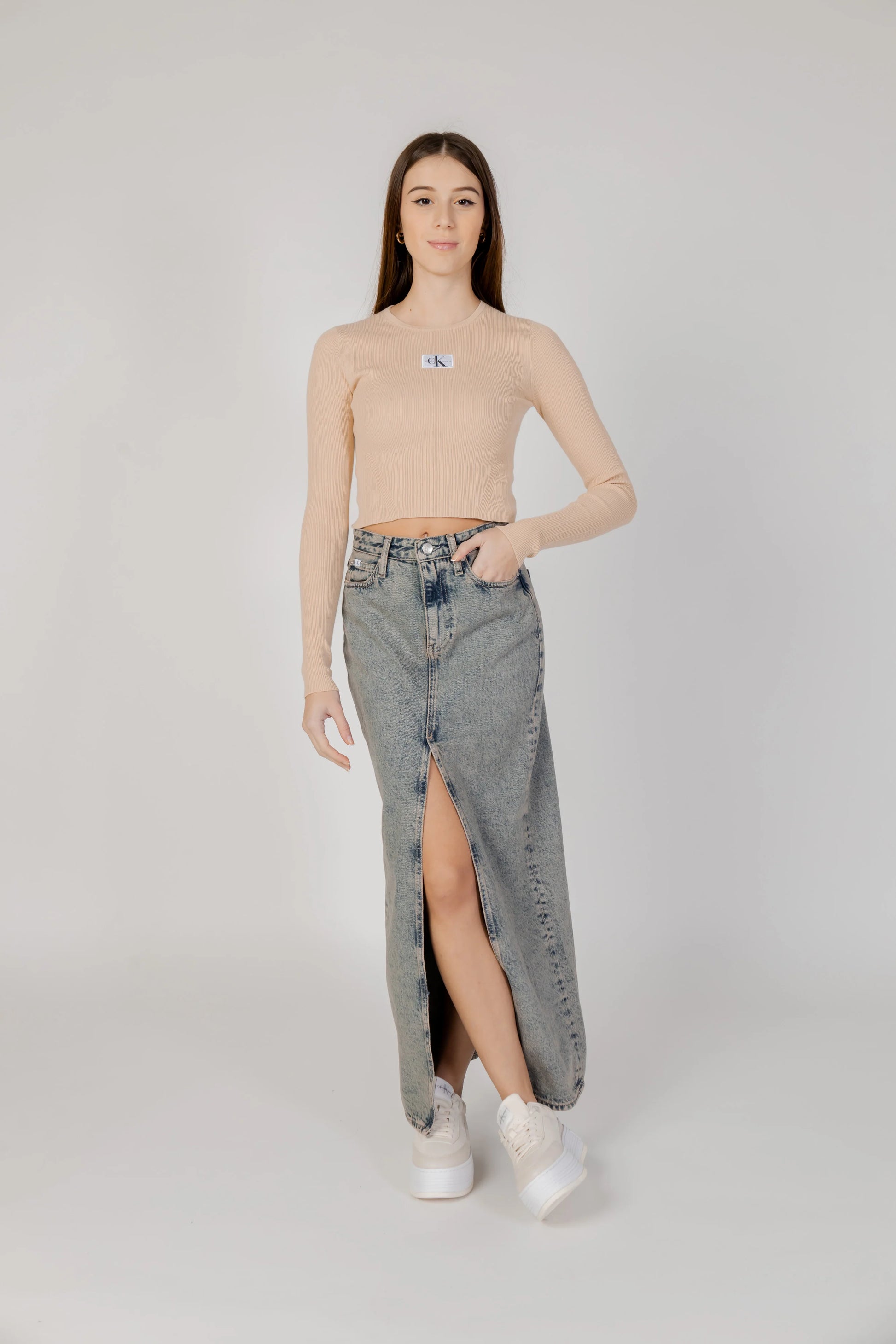 Calvin Klein Jeans FRONT SPLIT MAXI long skirt