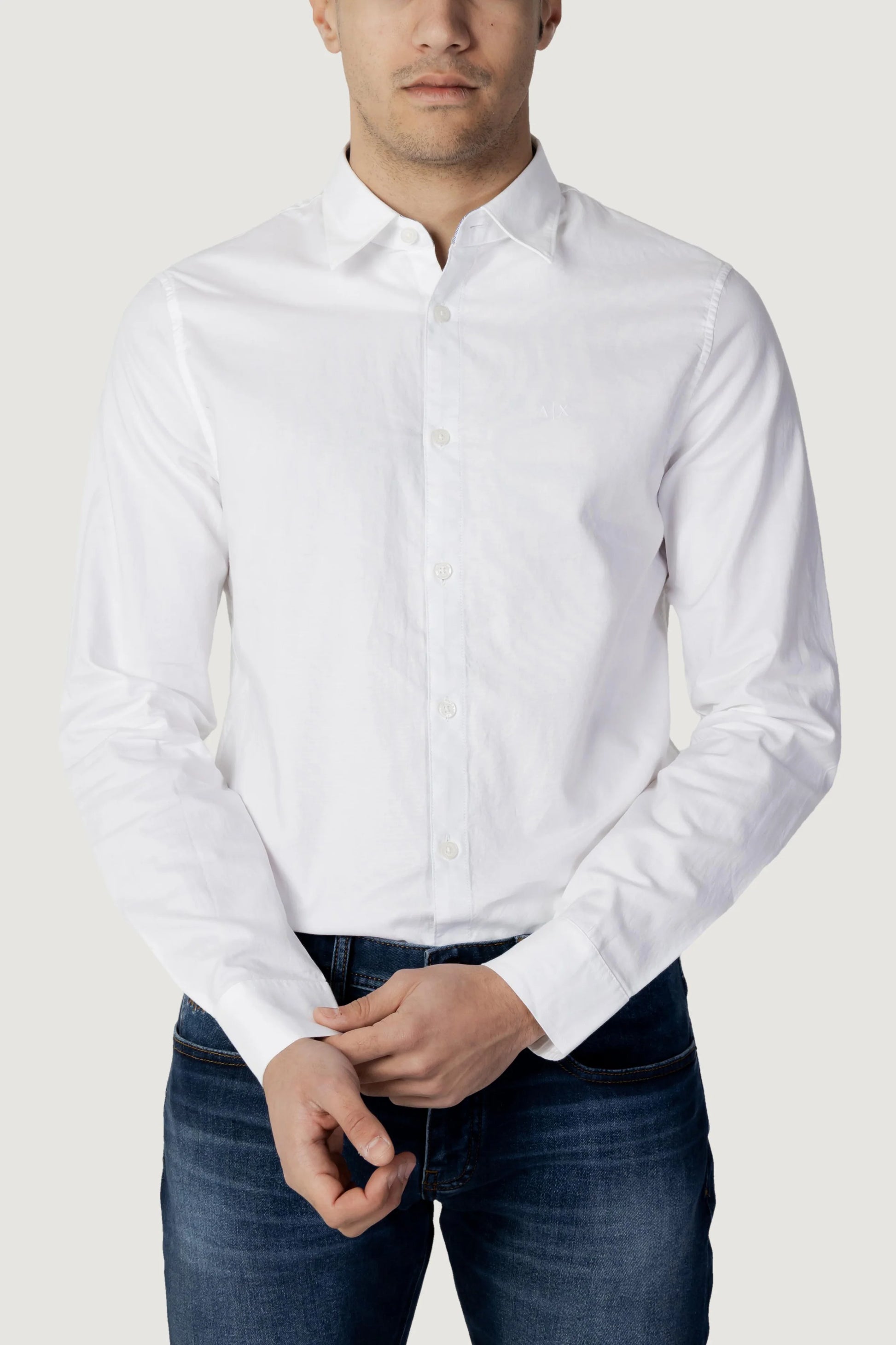 Long sleeve shirt Armani Exchange 8NZCGB Z8ANZ white