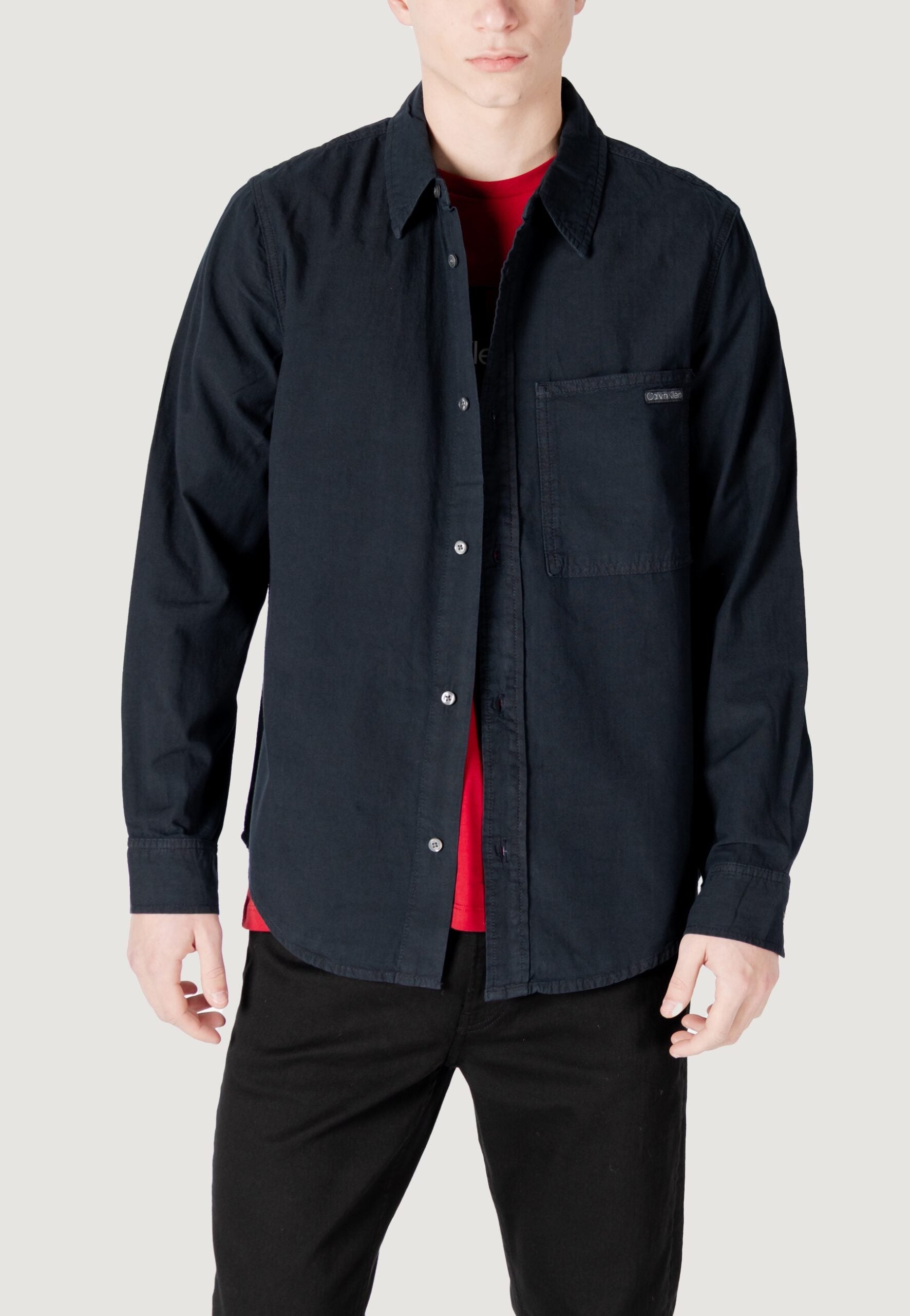 Calvin Klein Jeans Regular Chambray Long Sleeve Shirt - Black