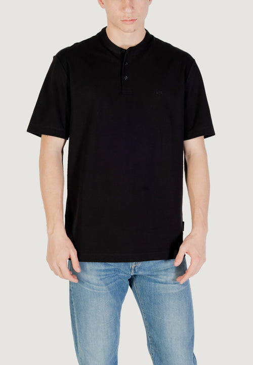 Armani Exchange Men's Black Short Sleeve Polo Shirt