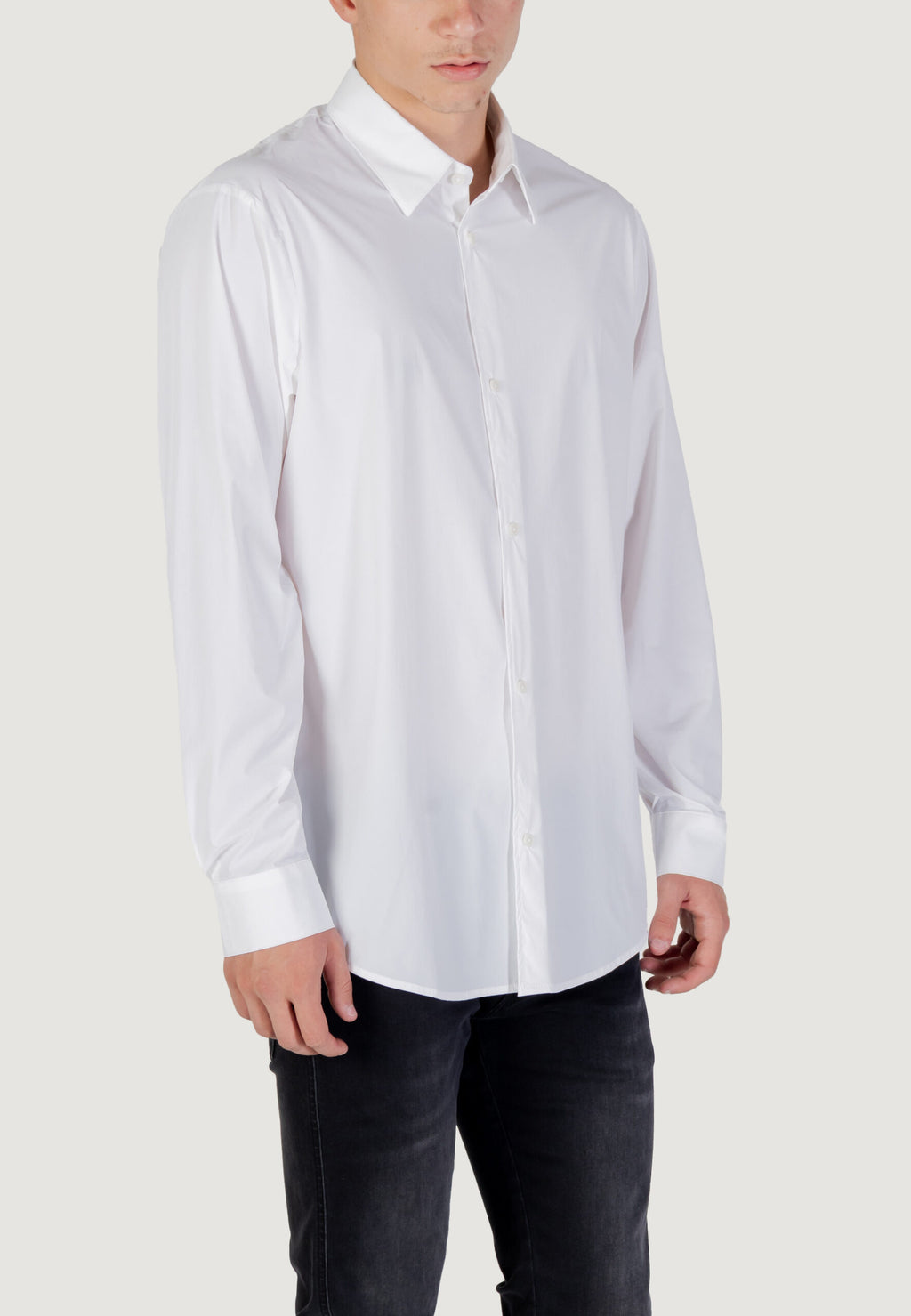 Armani Exchange Men's Cream Long Sleeve Shirt