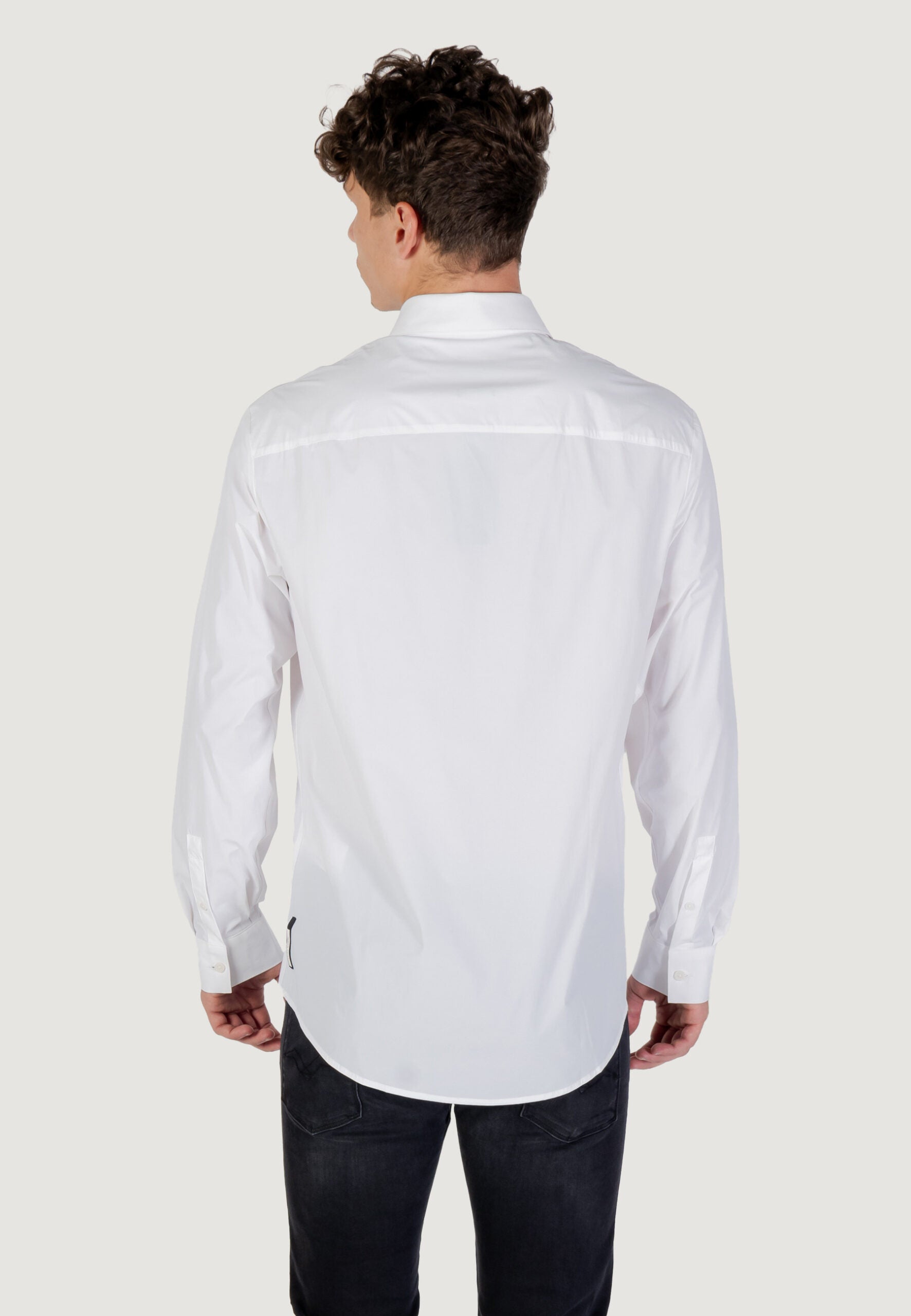 Armani Exchange Men's Cream Long Sleeve Shirt