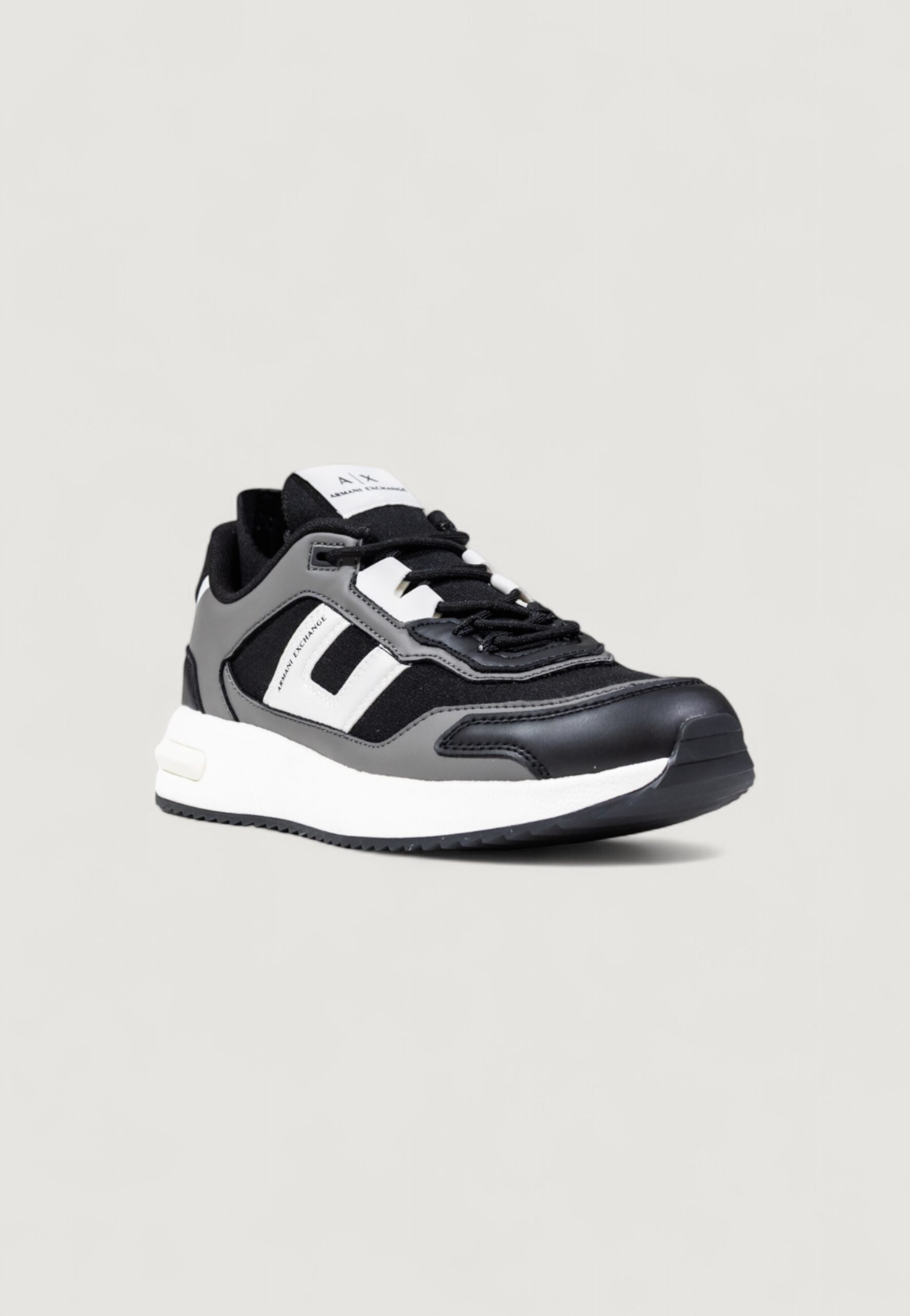 Armani Exchange Men's Gray and White Sneakers