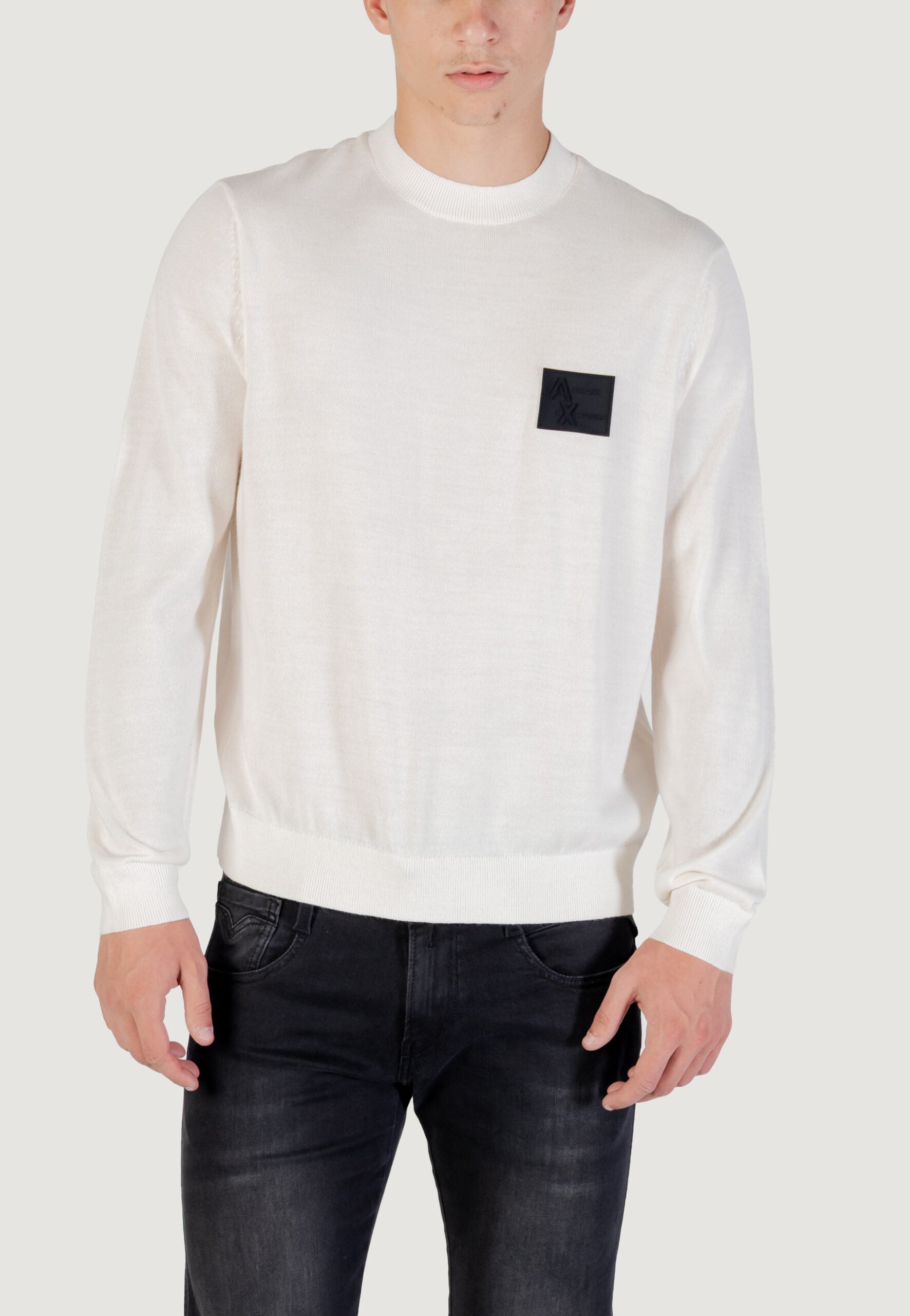 Armani Exchange Men's White Pullover Sweater