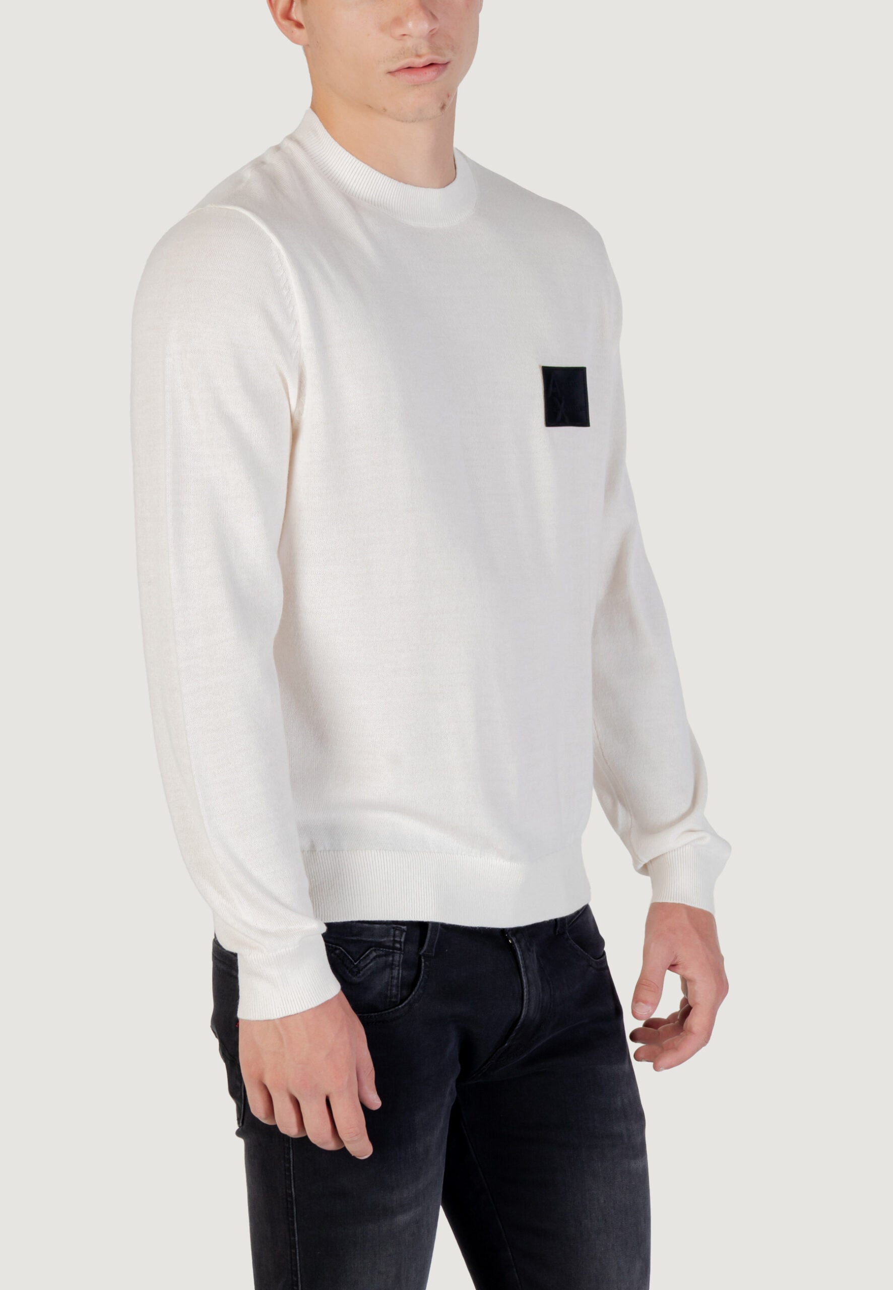 Armani Exchange Men's White Pullover Sweater