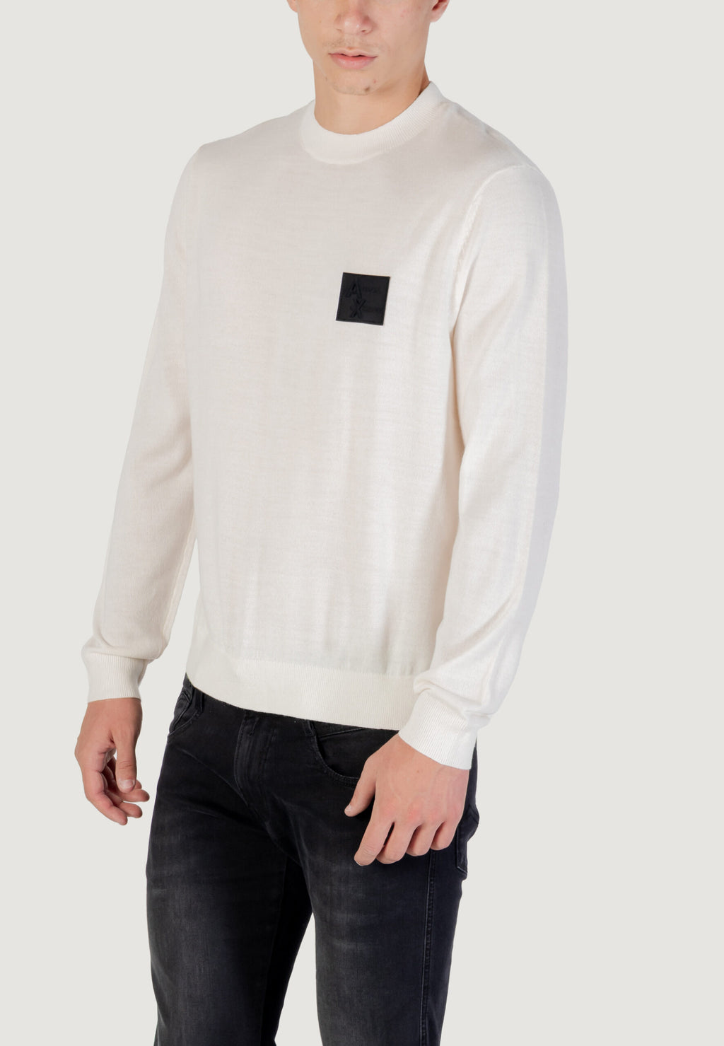 Armani Exchange Men's White Pullover Sweater