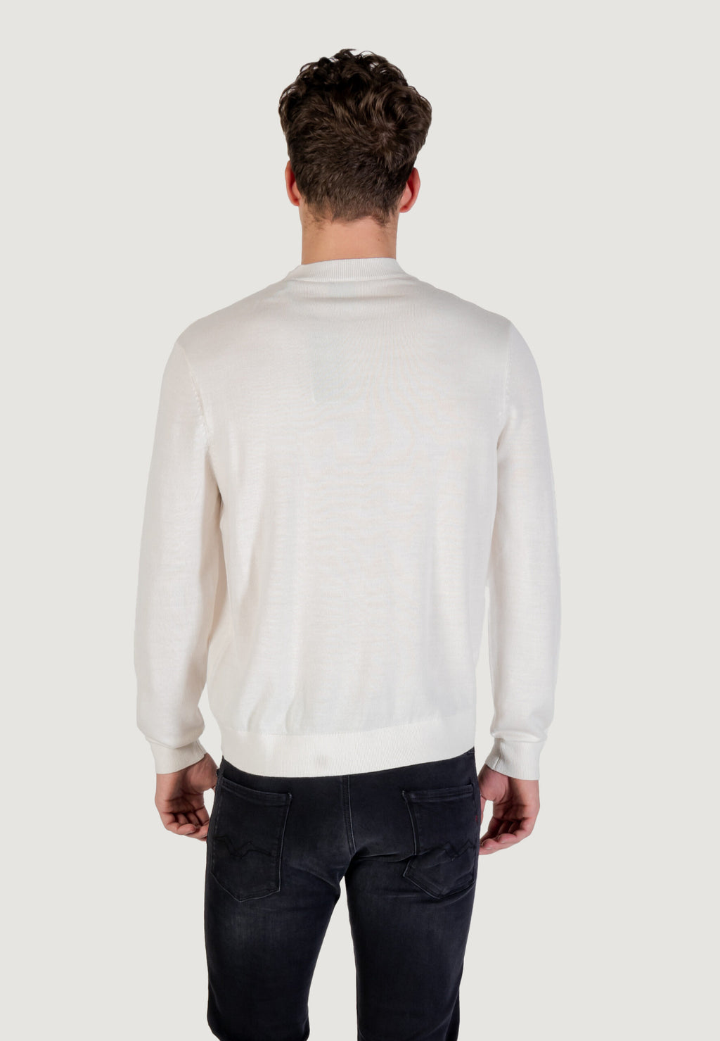 Armani Exchange Men's White Pullover Sweater