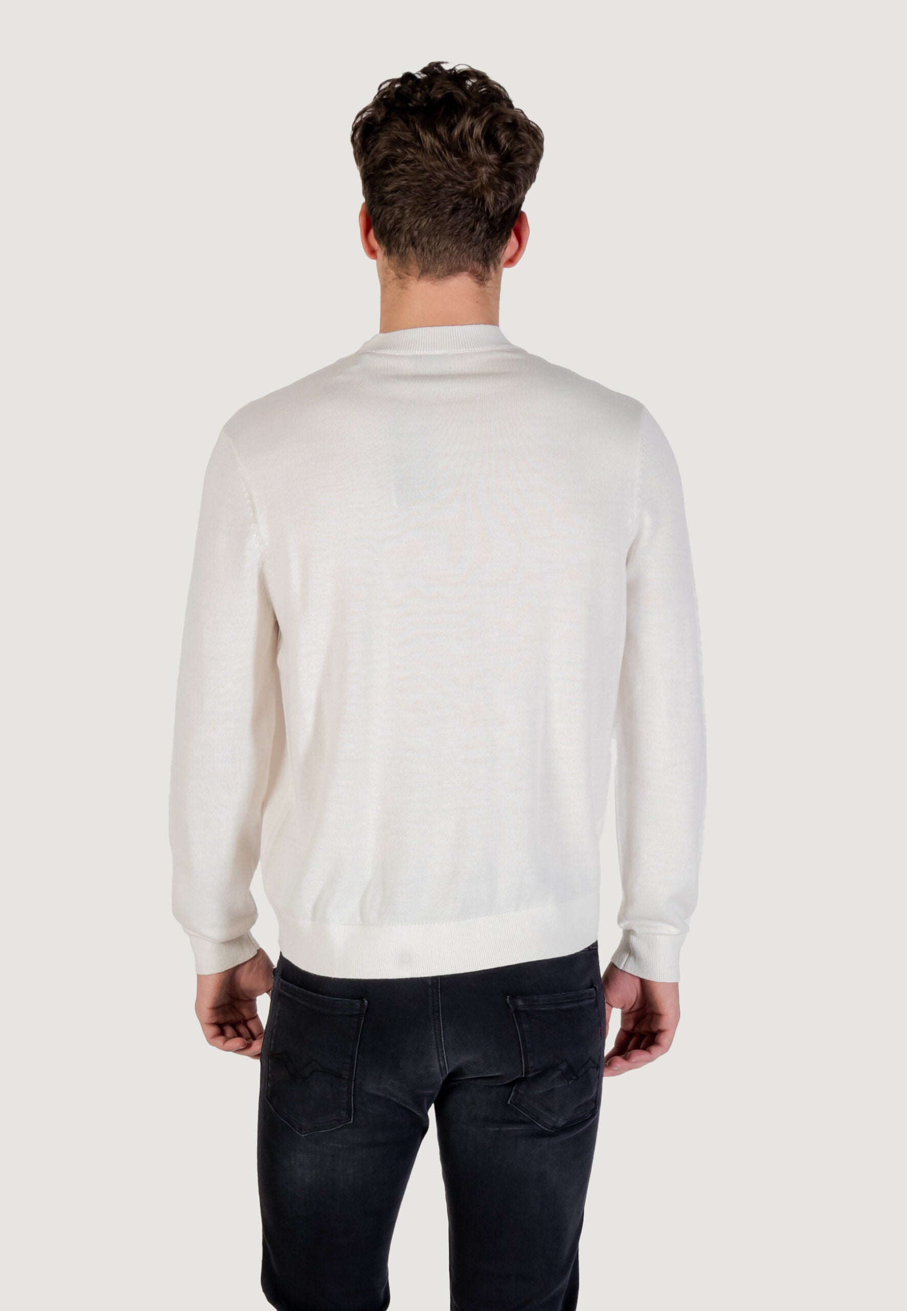Armani Exchange Men's White Pullover Sweater