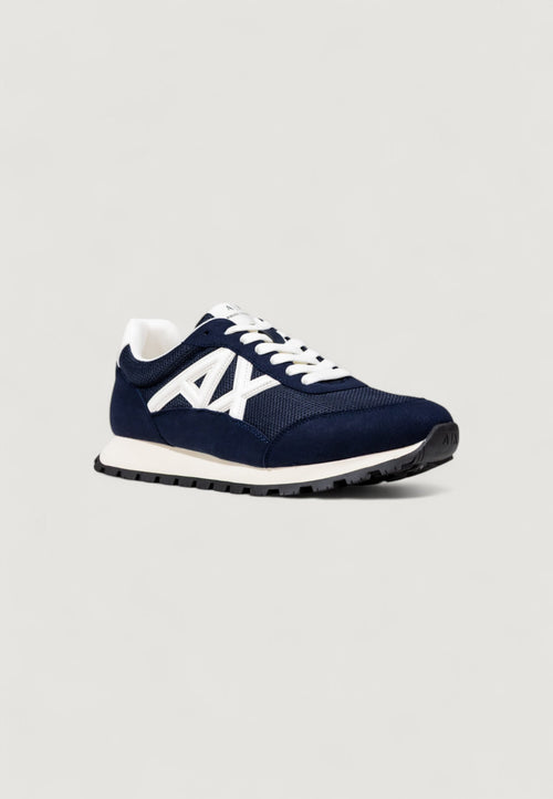 Armani Exchange Men's Blue and White Sneakers