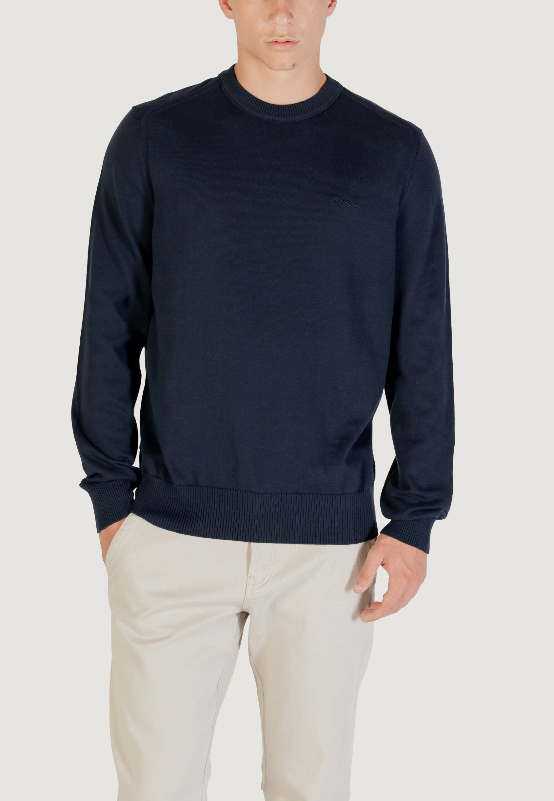 BOSS Men's Dark Blue Sweater