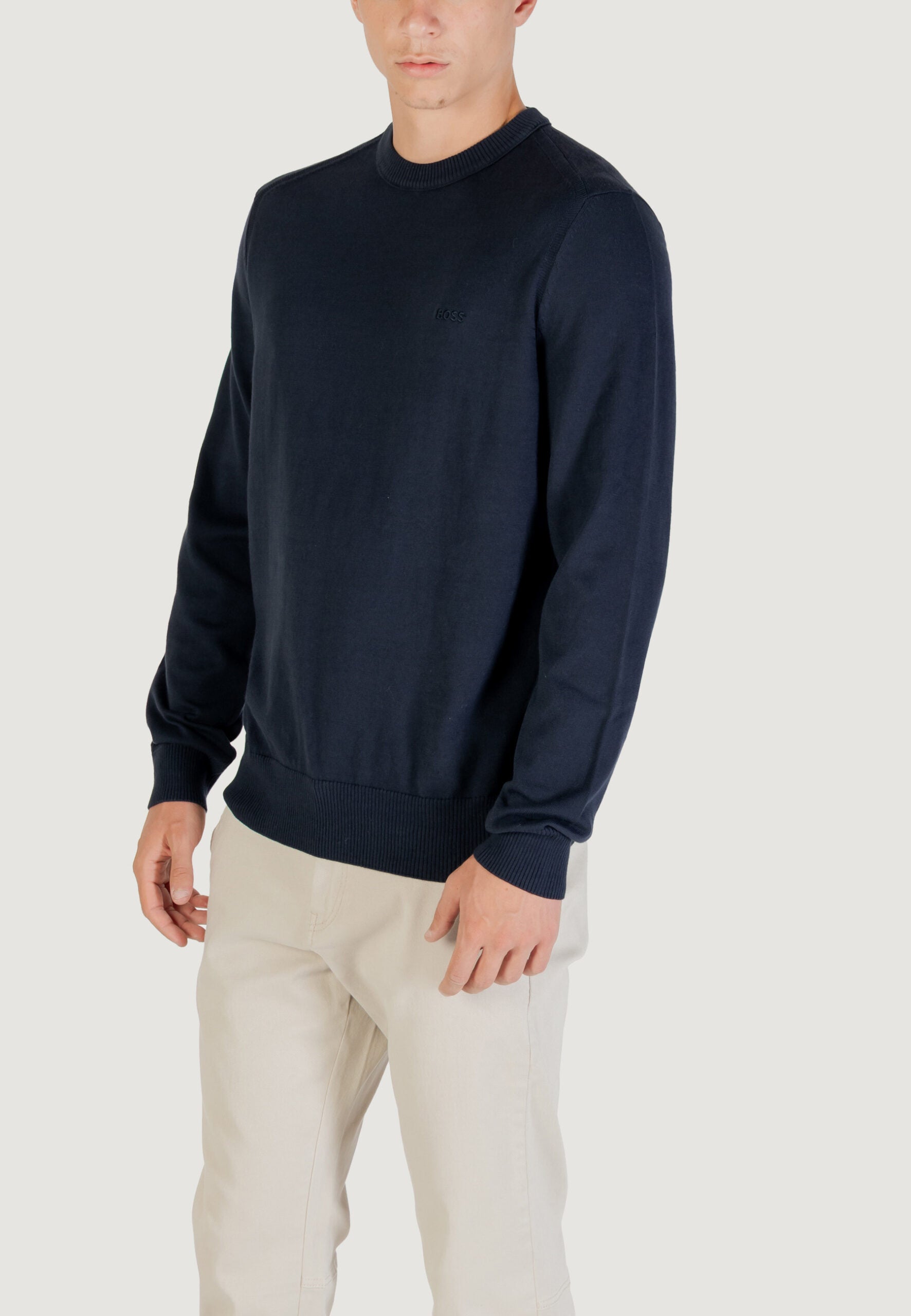 BOSS Men's Dark Blue Sweater