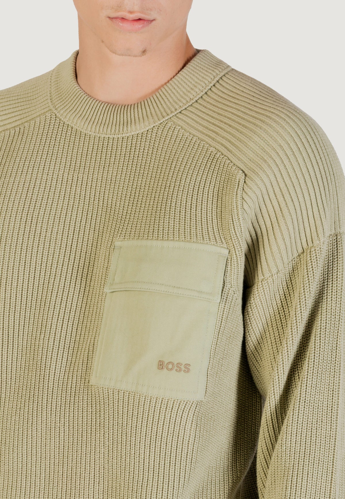 BOSS メンズ セージグリーン セーター