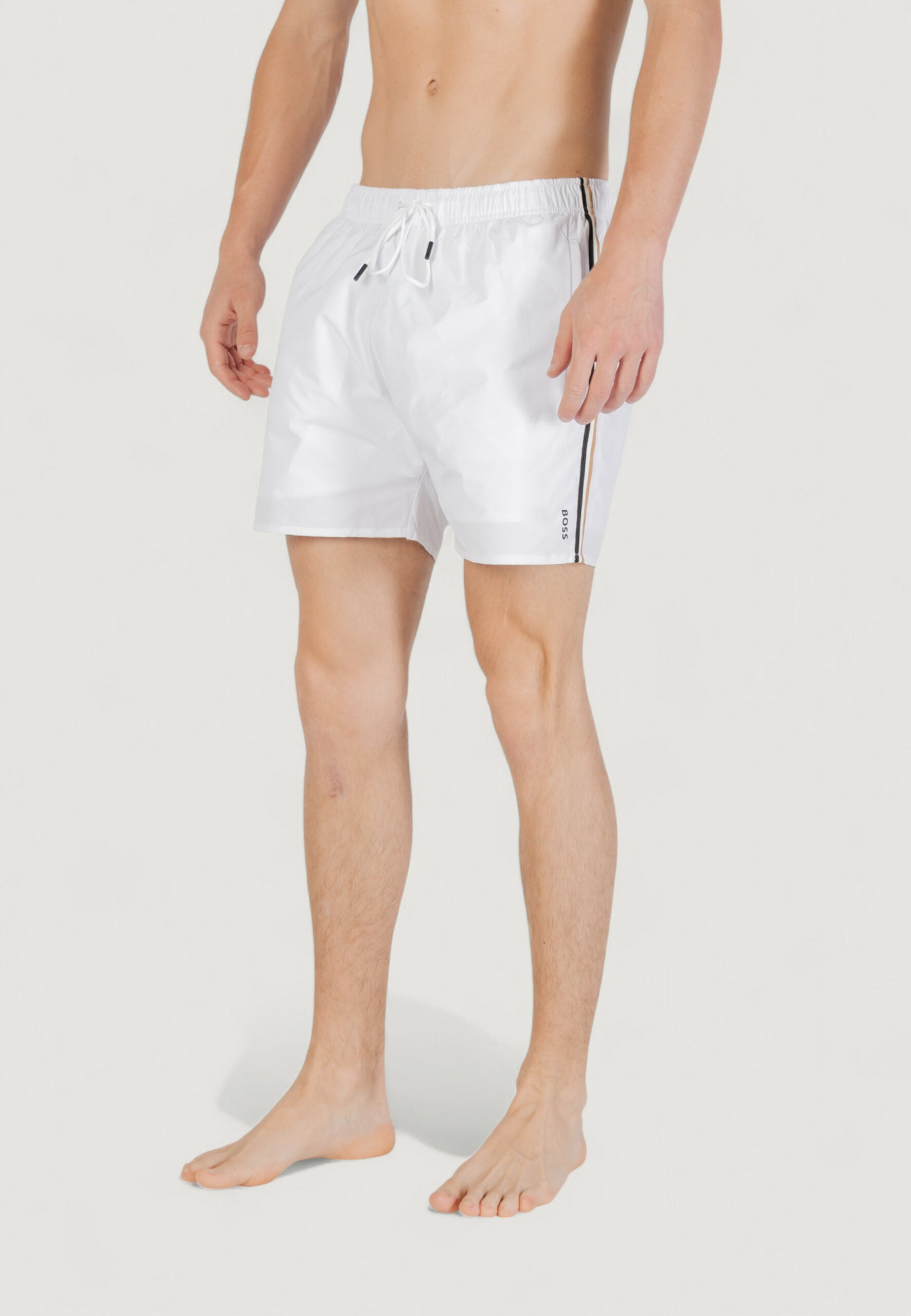 Boss Men's White Boxer Swim Shorts - Swimwear & Beachwear
