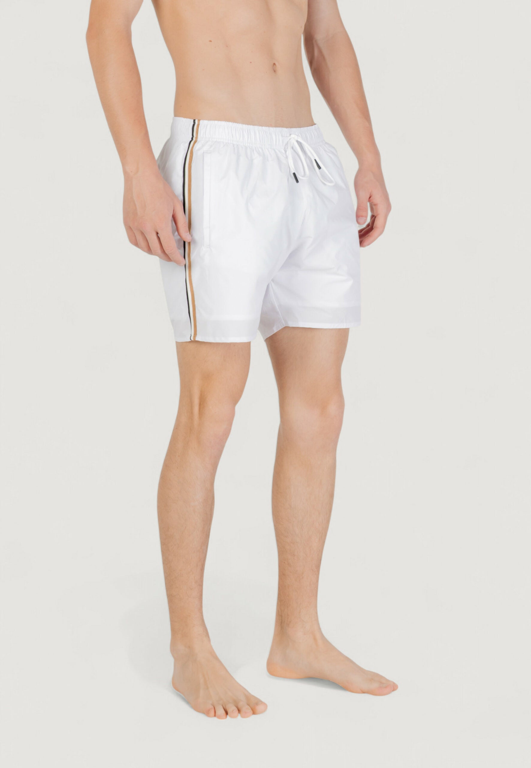 Boss Men's White Boxer Swim Shorts - Swimwear & Beachwear