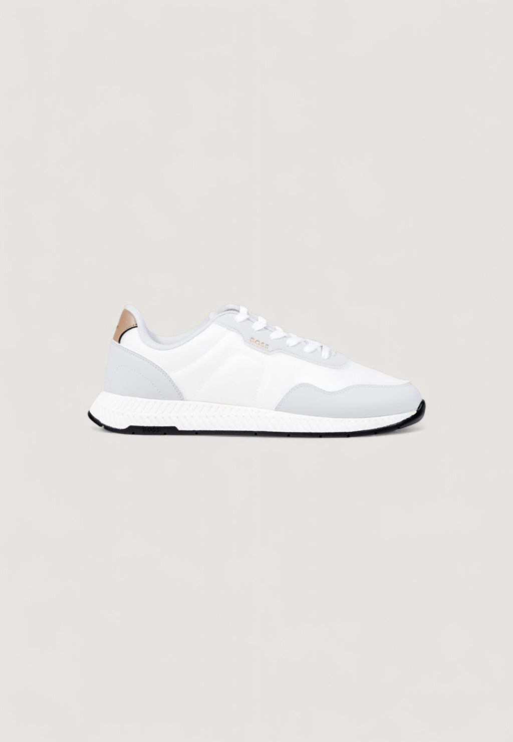 BOSS Men's White and Gray Titanium Running Sneakers