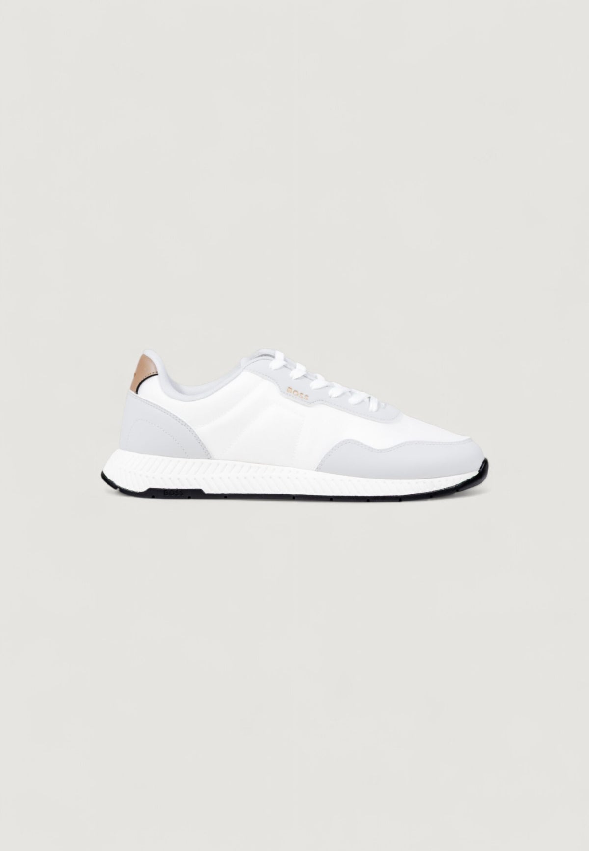 BOSS Men's White and Gray Titanium Running Sneakers