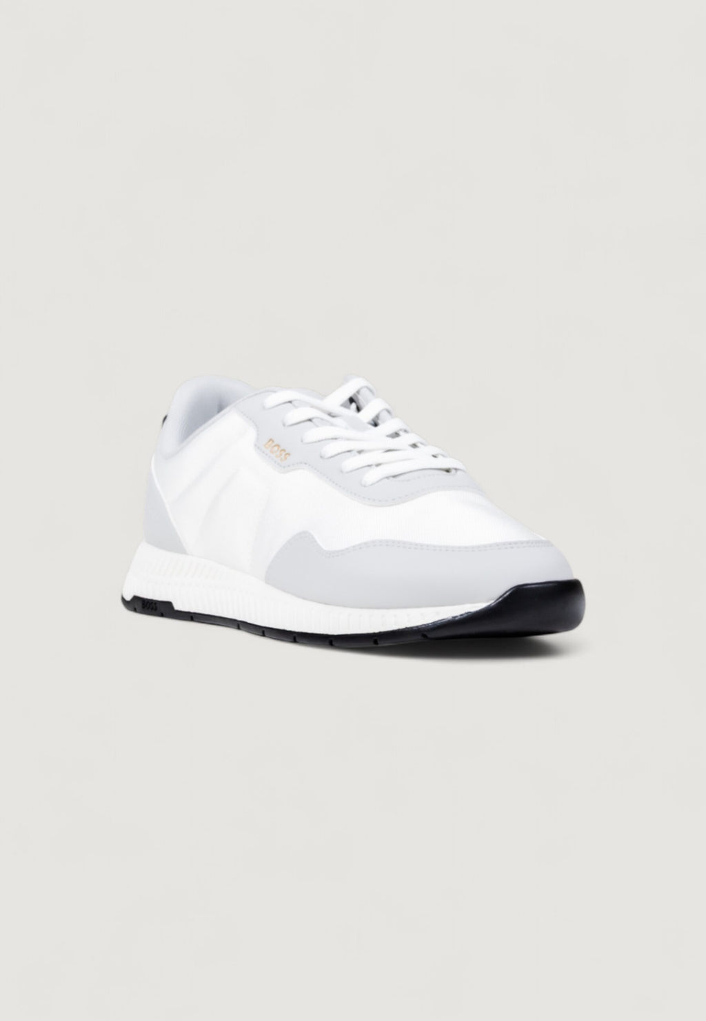 BOSS Men's White and Gray Titanium Running Sneakers