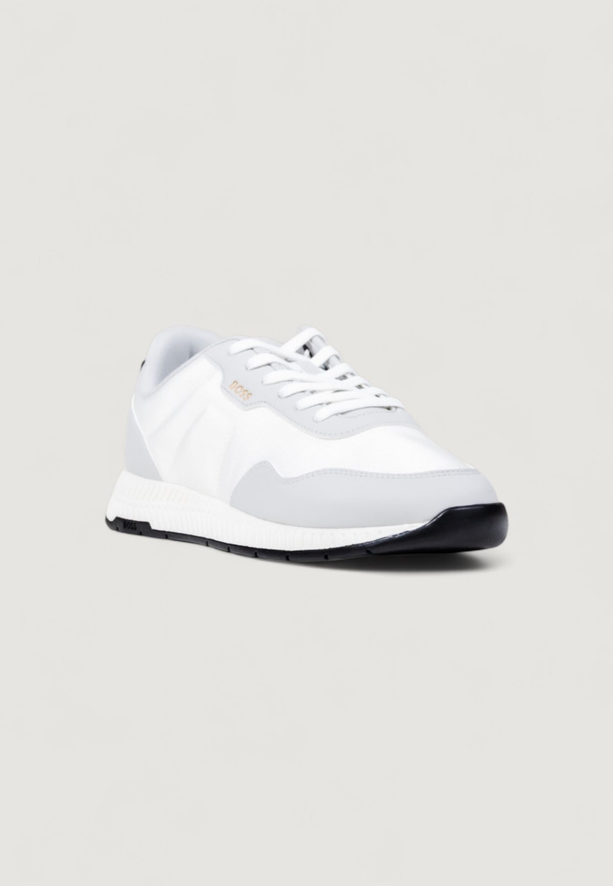 BOSS Men's White and Gray Titanium Running Sneakers