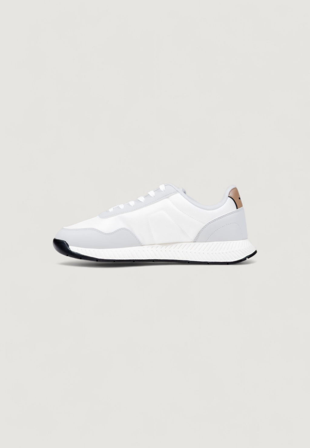 BOSS Men's White and Gray Titanium Running Sneakers
