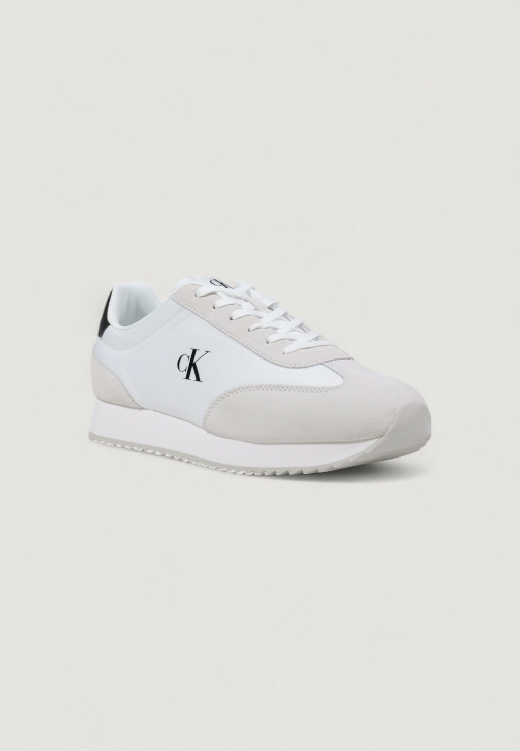 Calvin Klein Jeans Men's White Retro Runner Lace-Up Sneakers