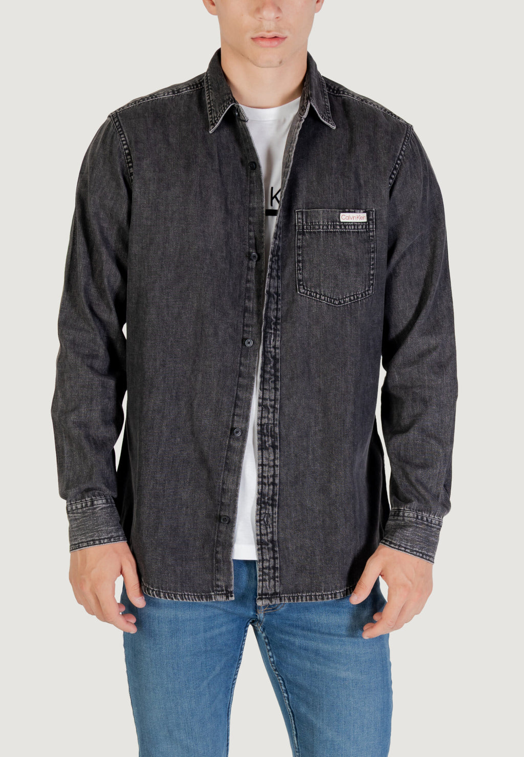 Calvin Klein Jeans Men's Classic Vail Long-Sleeve Shirt - Black