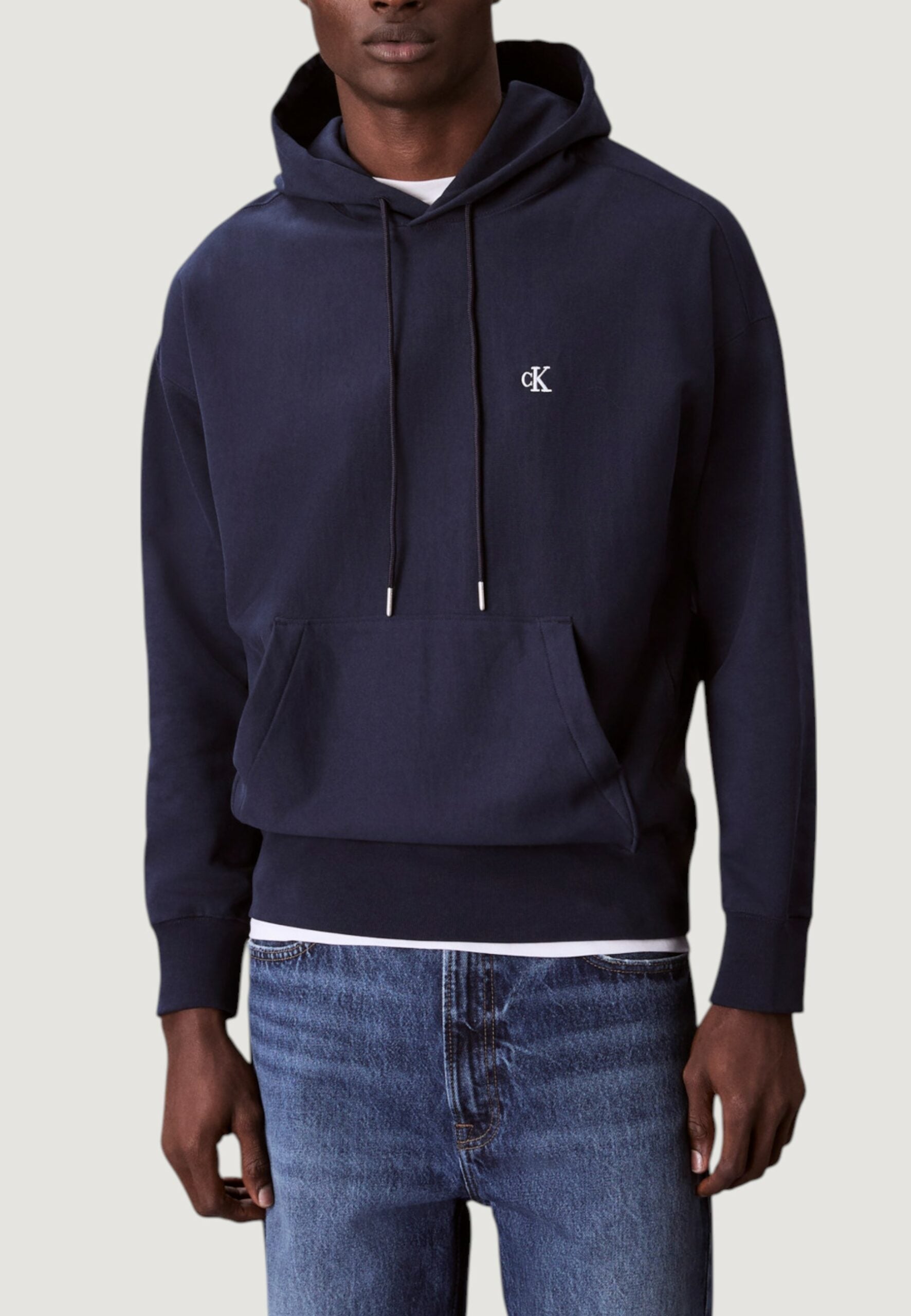 Calvin Klein Jeans Men's Premium Terry Monogram Hoodie - Dark Blue