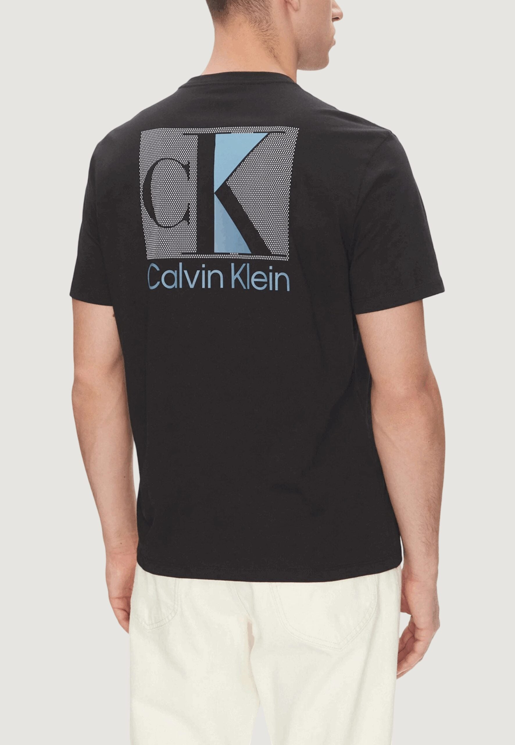 Calvin Klein Men's Black T-Shirt - Abstract Logo Print & Casual Style