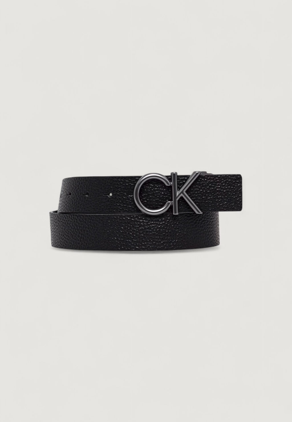 Calvin Klein Men's Black Hallmark Logo Leather Belt - 35mm