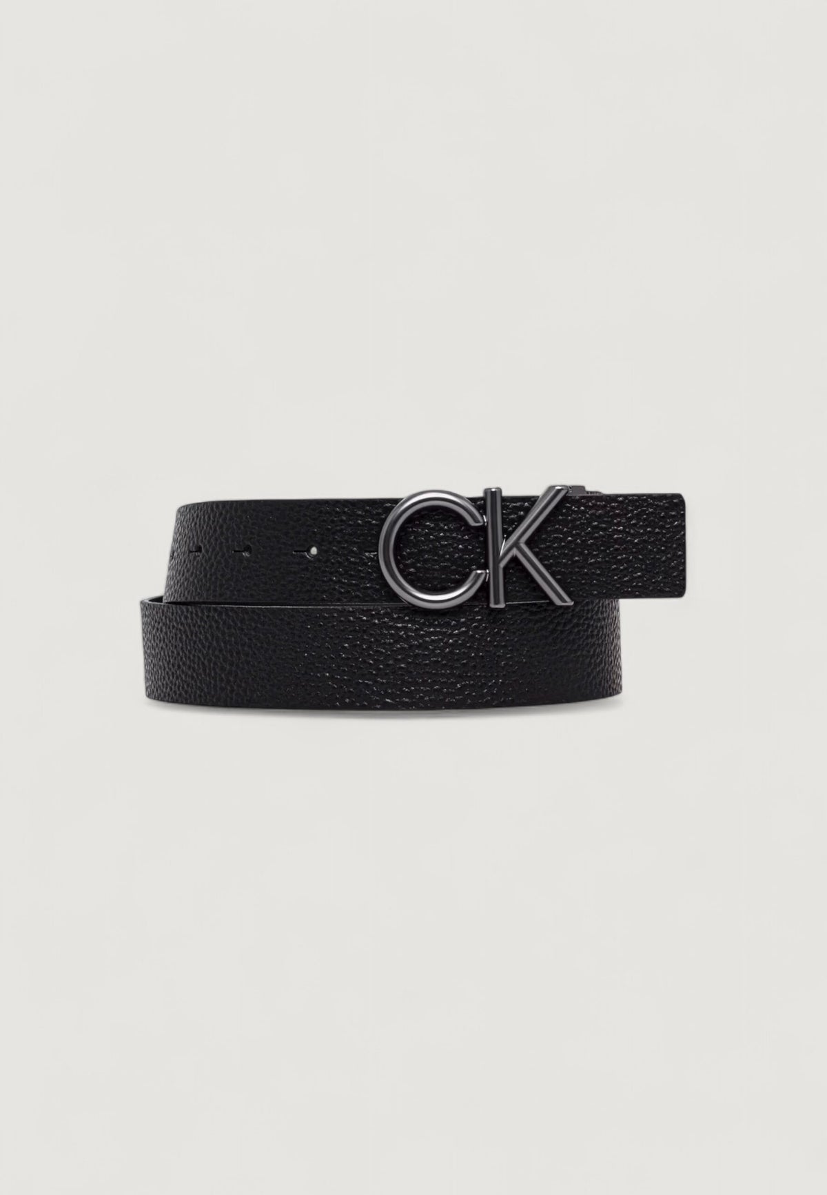 Calvin Klein Men's Black Hallmark Logo Leather Belt - 35mm